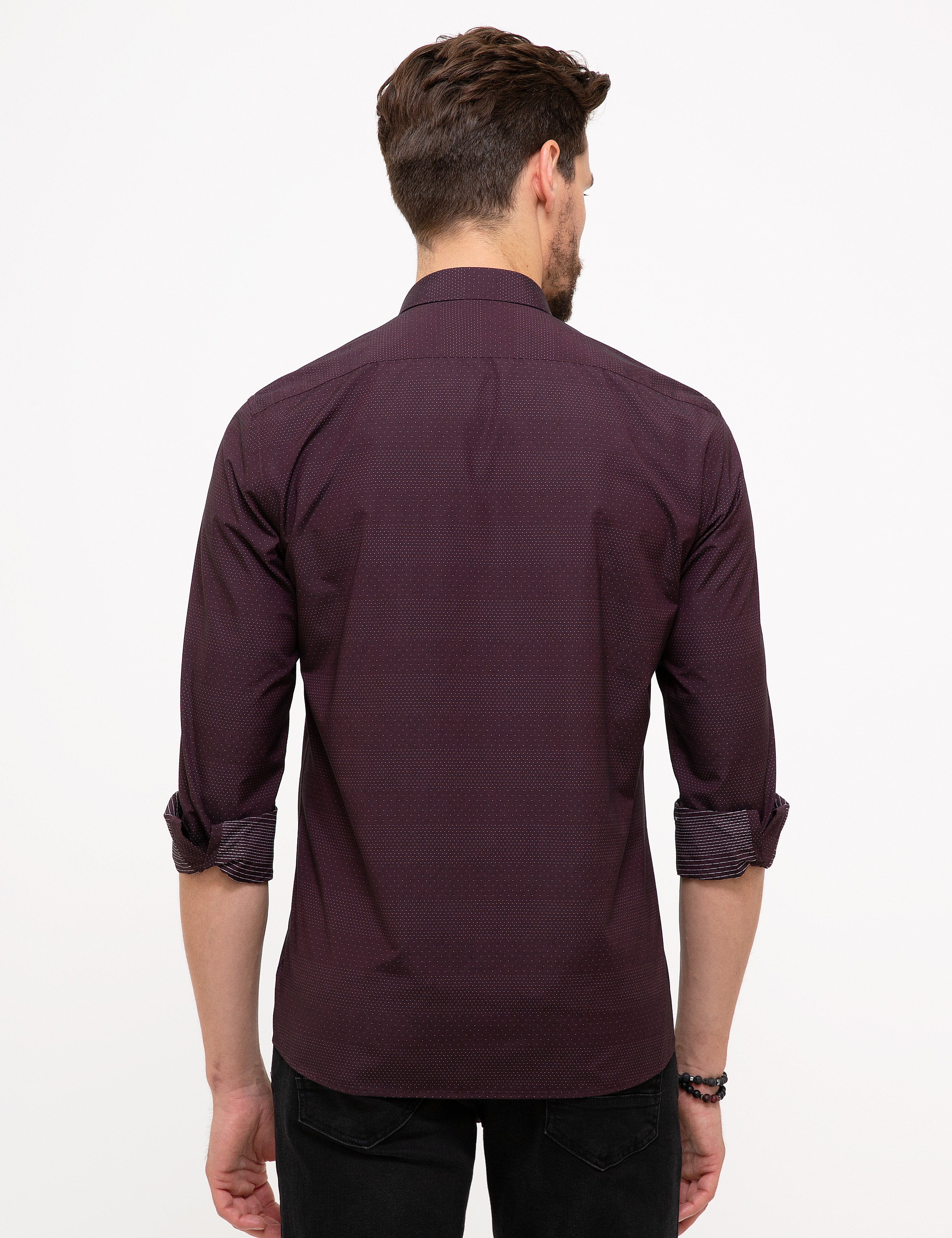Bordo Slim Fit Gömlek