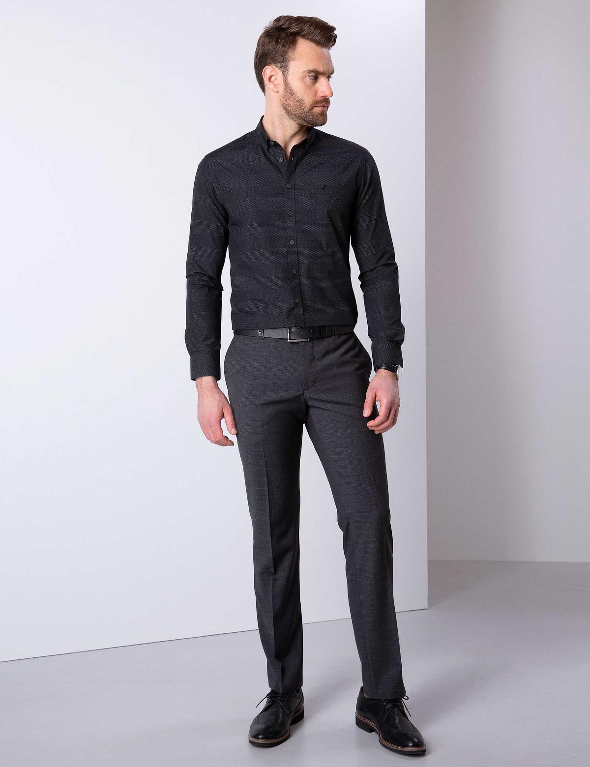 Siyah Slim Fit Gömlek - 50204616010