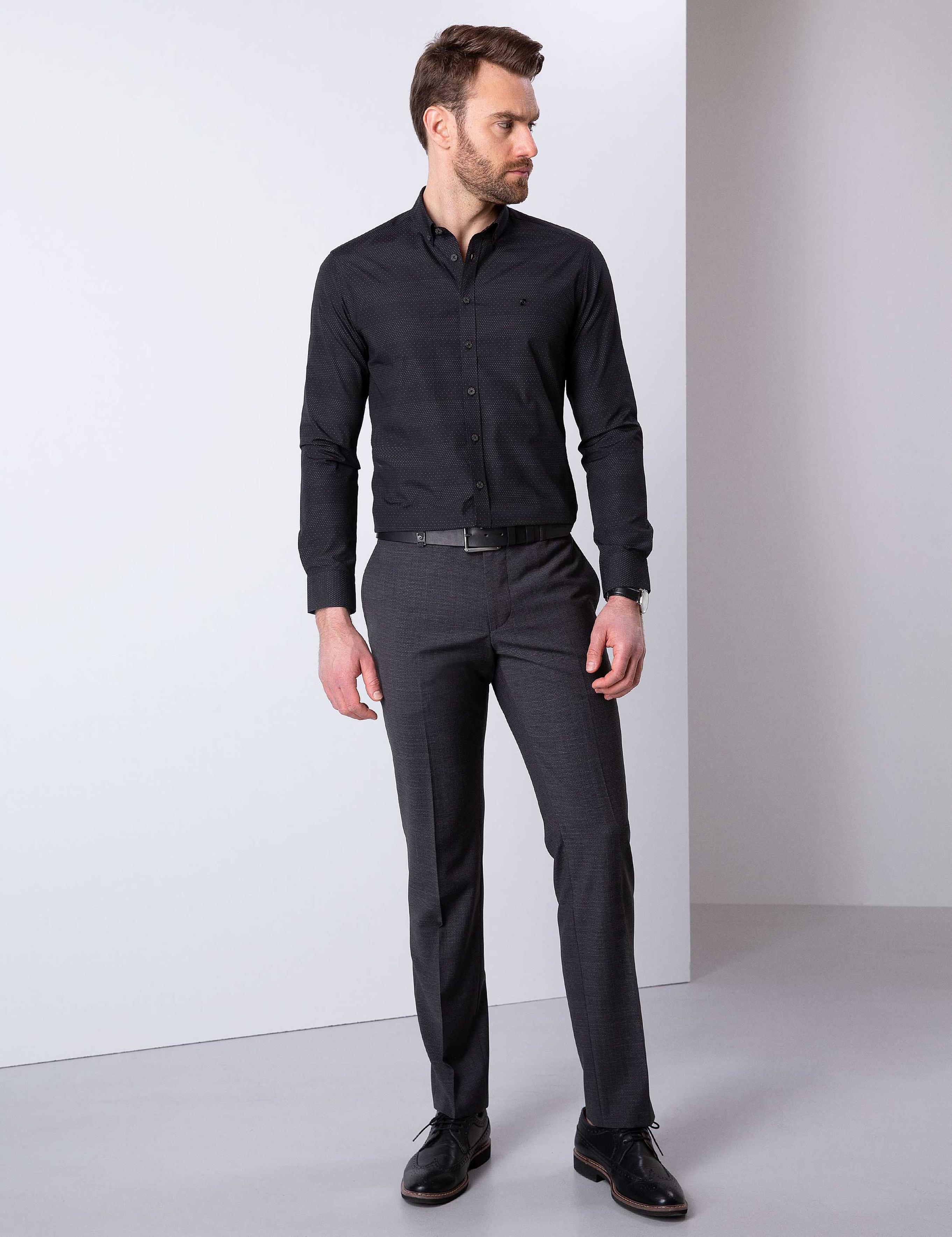 Siyah Slim Fit Gömlek