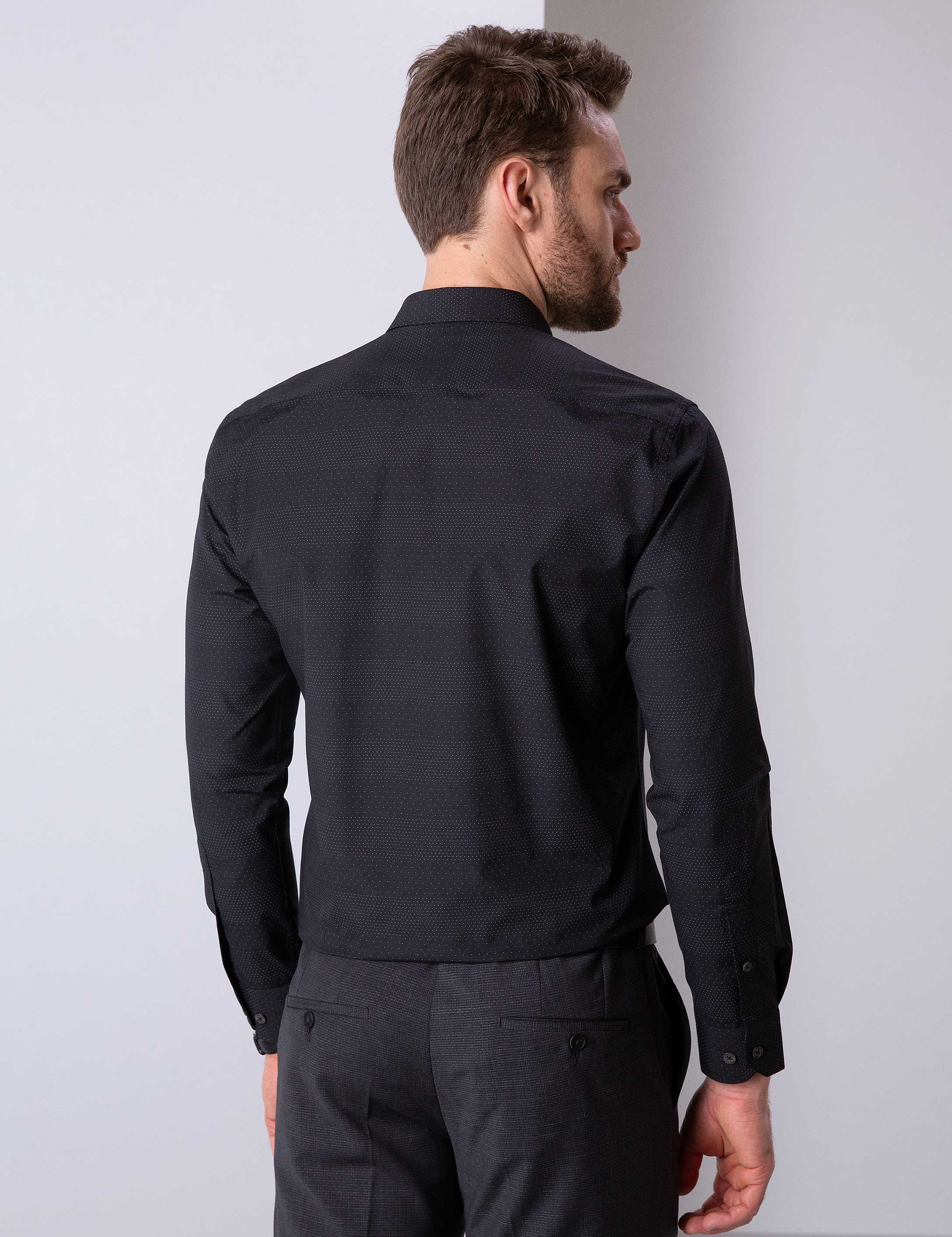 Siyah Slim Fit Gömlek - Image 3