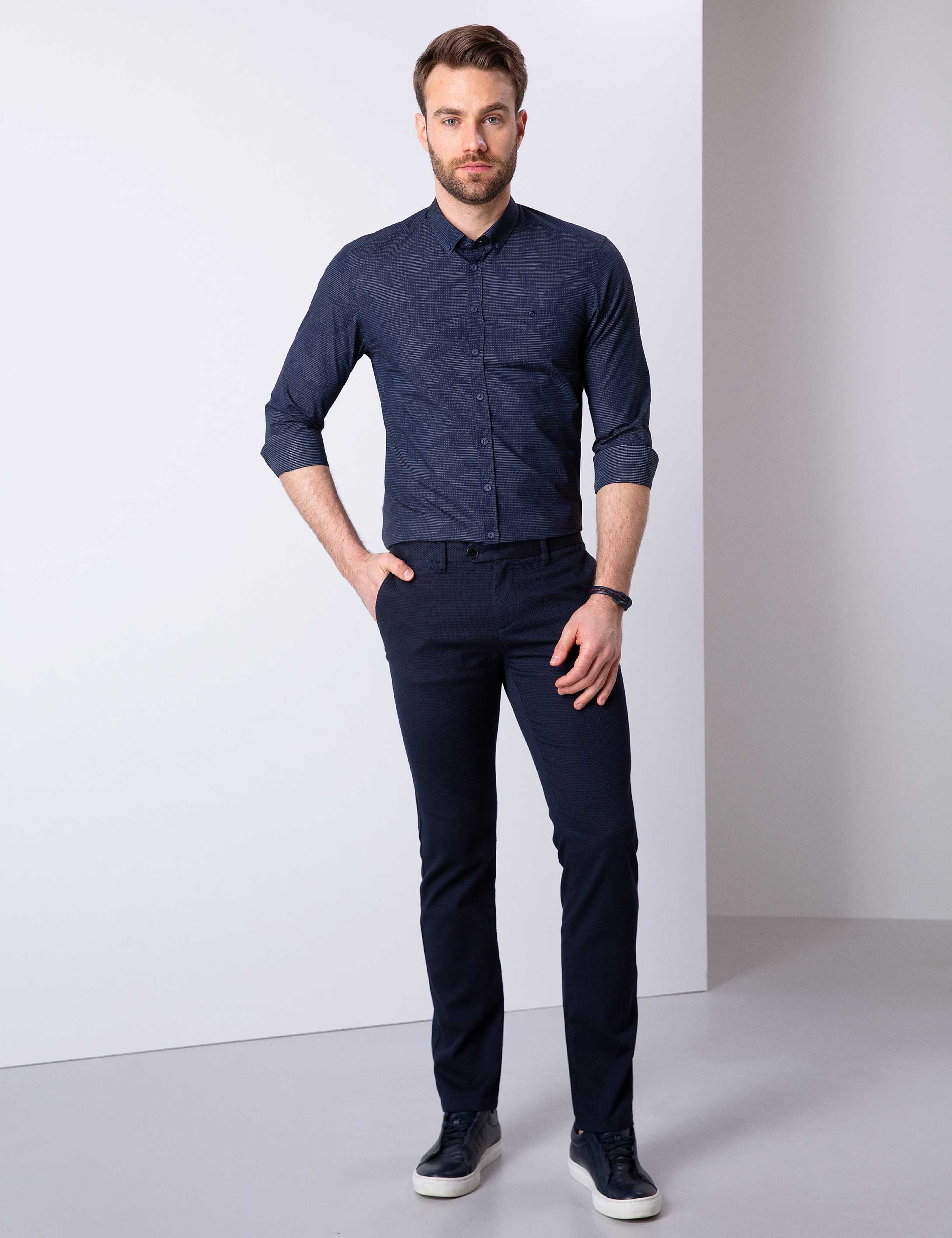 Lacivert Slim Fit Gömlek