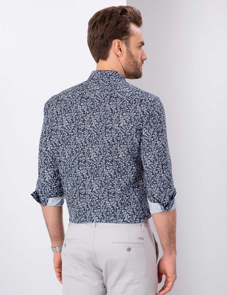 Koyu Mavi Slim Fit Gömlek - 50204619005