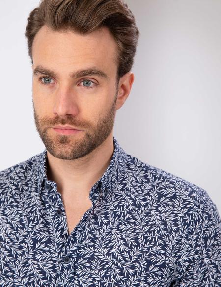 Koyu Mavi Slim Fit Gömlek - 50204619005