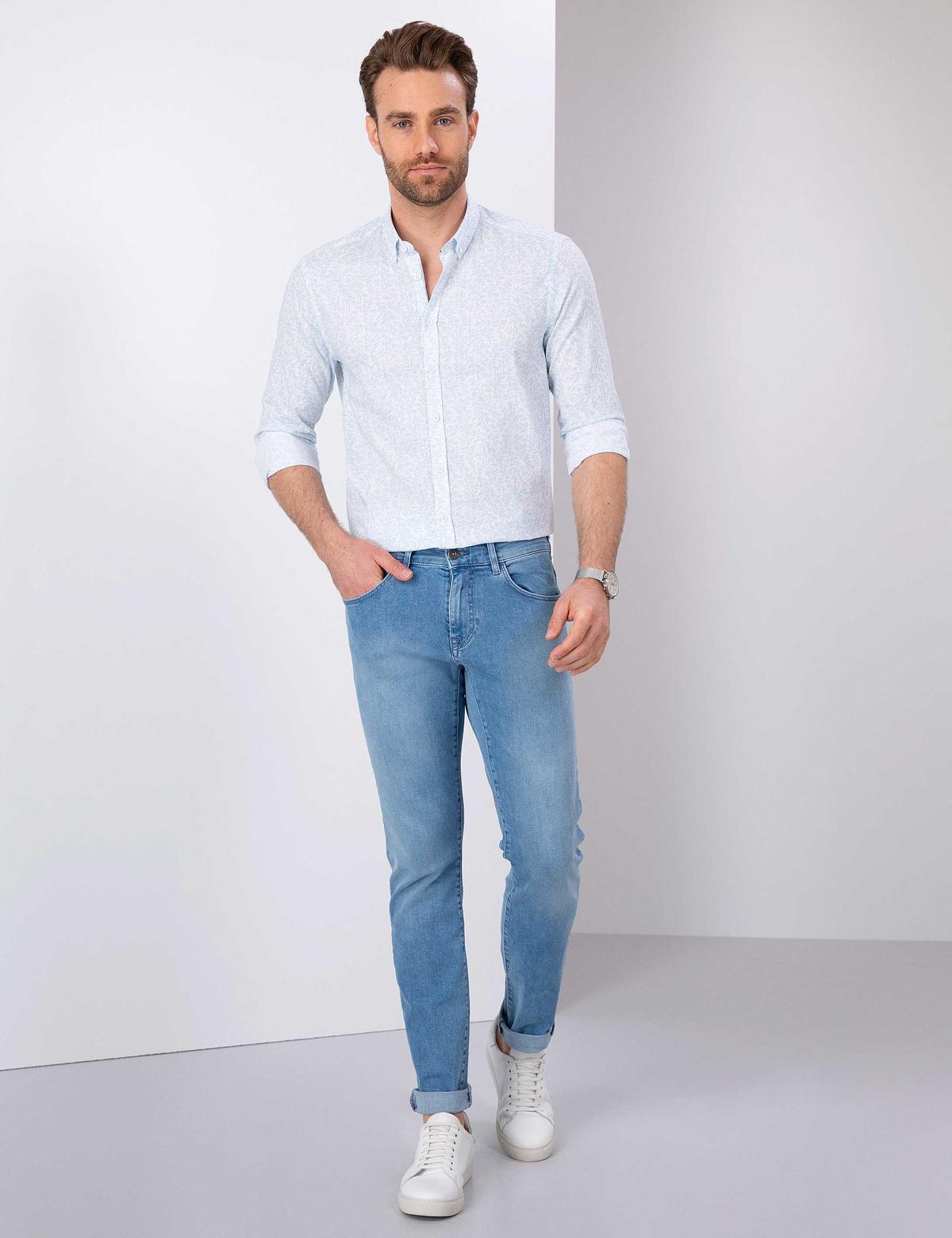 Beyaz Slim Fit Uzun Kollu Gömlek - 50204619017