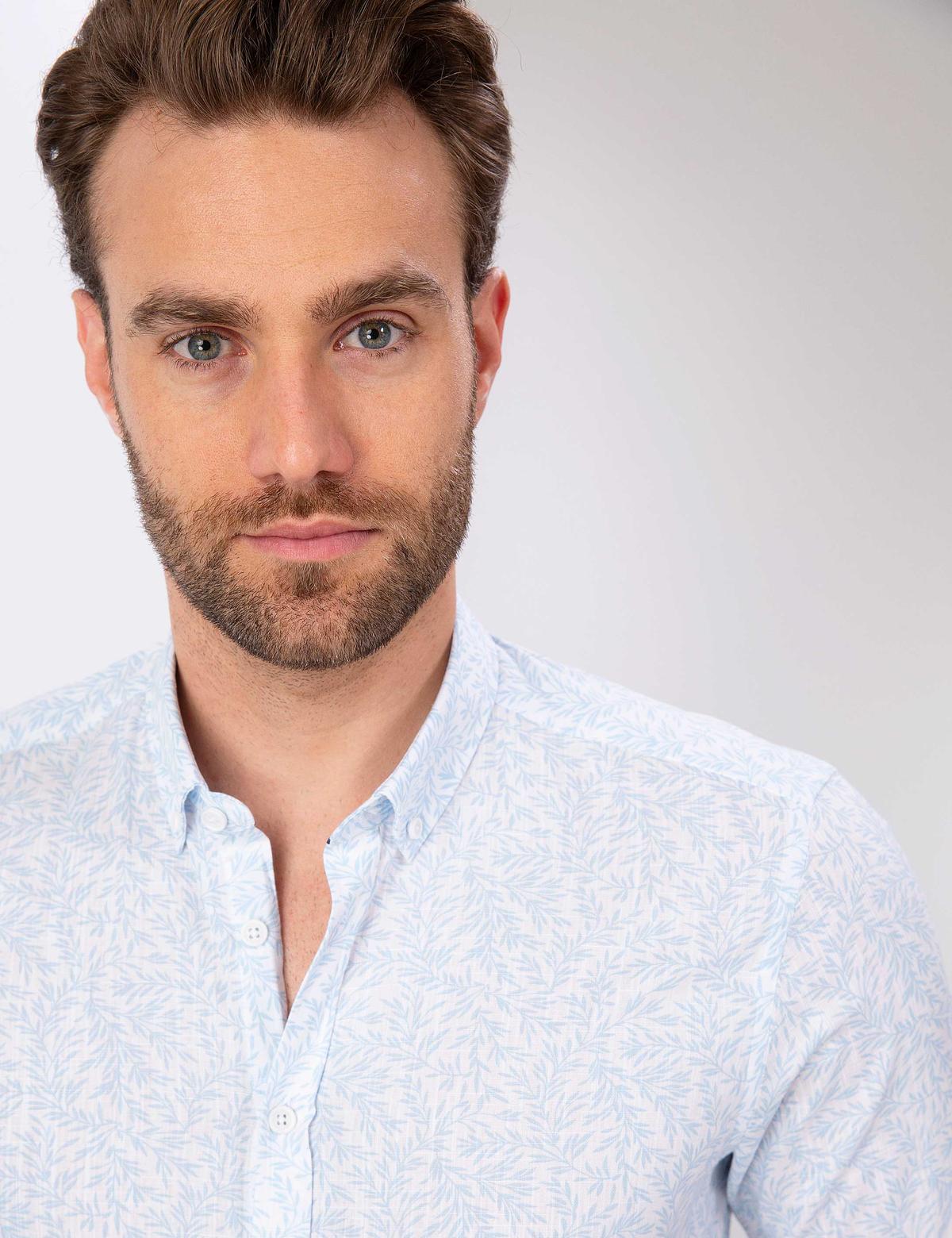 Beyaz Slim Fit Uzun Kollu Gömlek - 50204619017