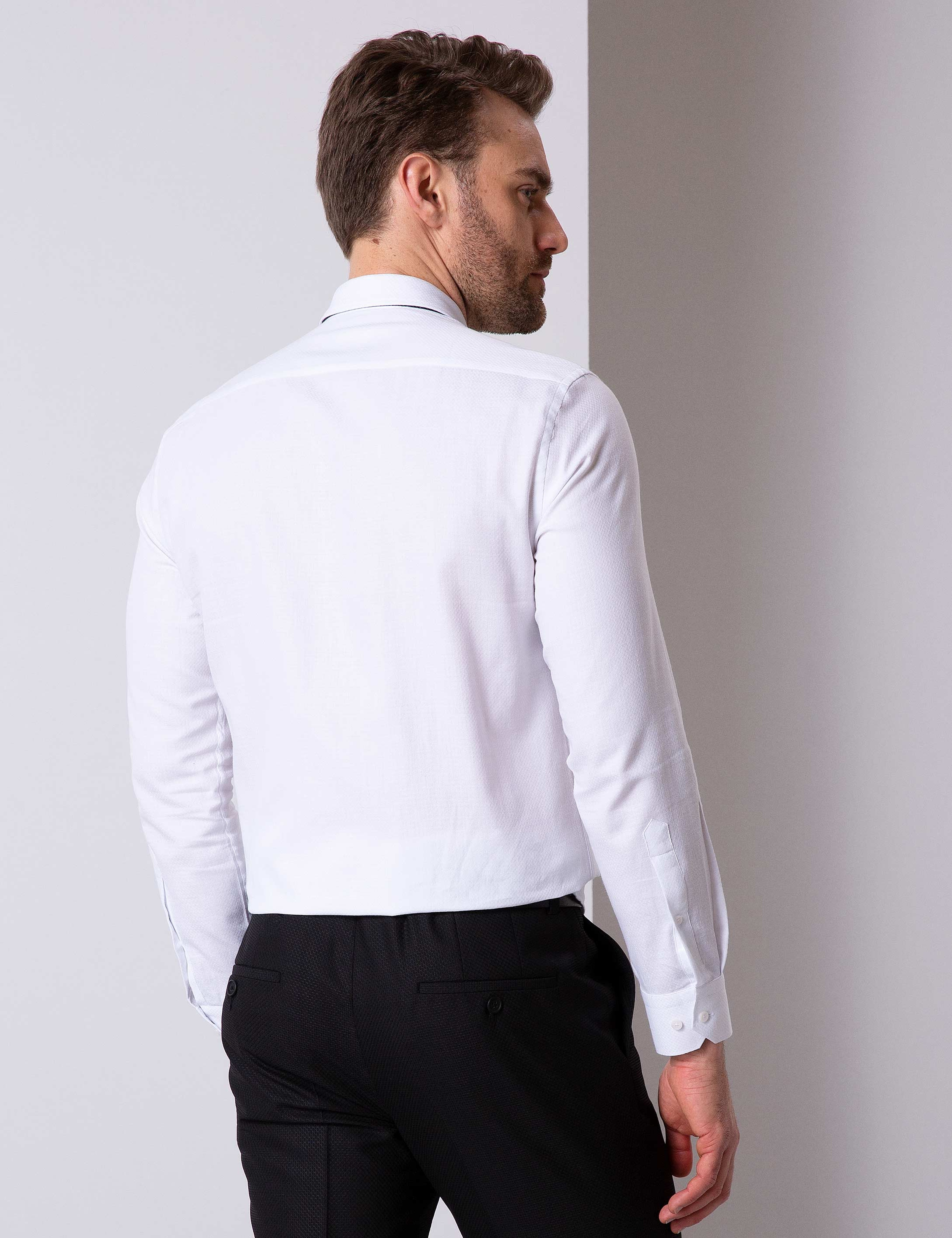 Beyaz Slim Fit Gömlek - Image 4