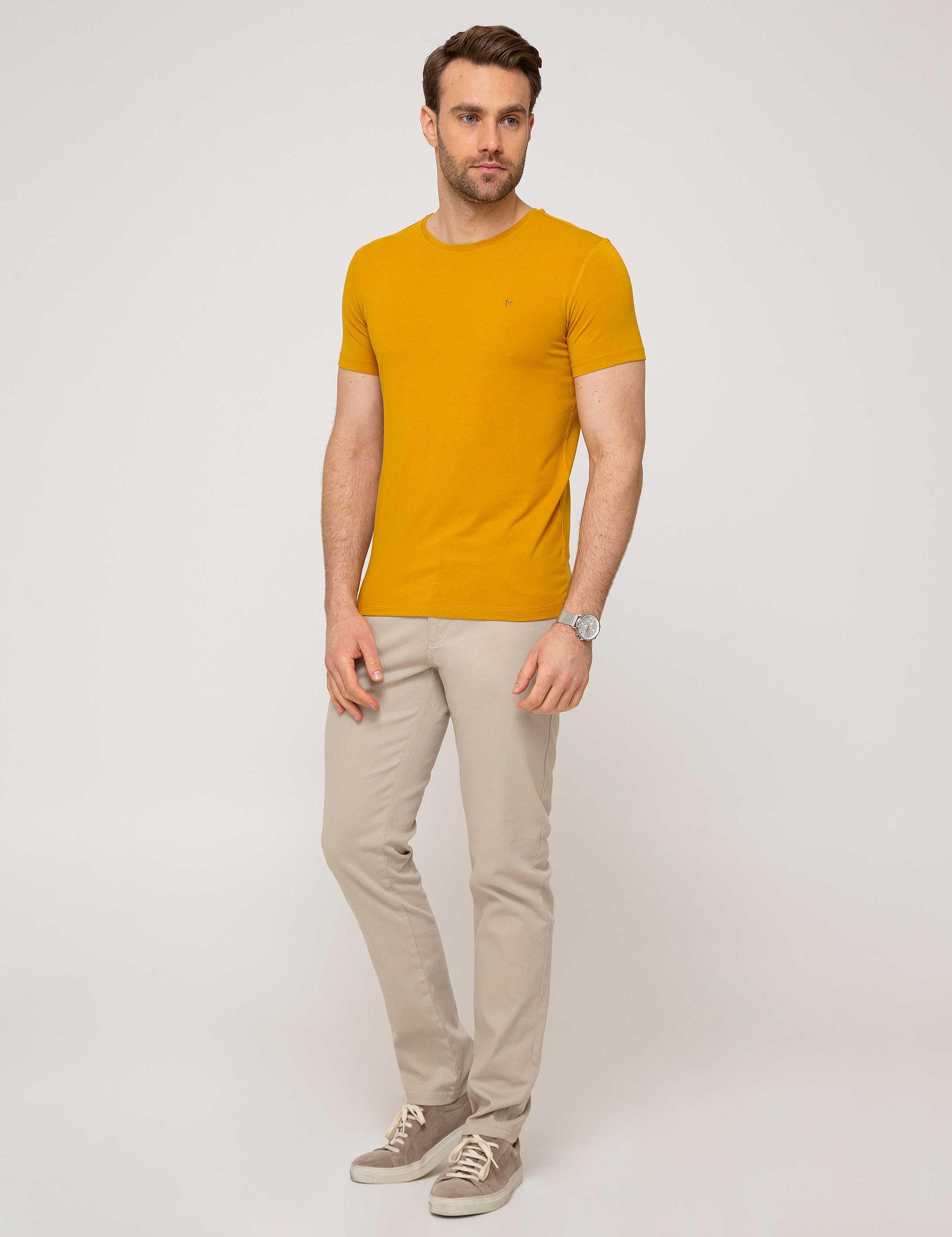 Hardal Sarı Ex. Slim Fit T-Shirt