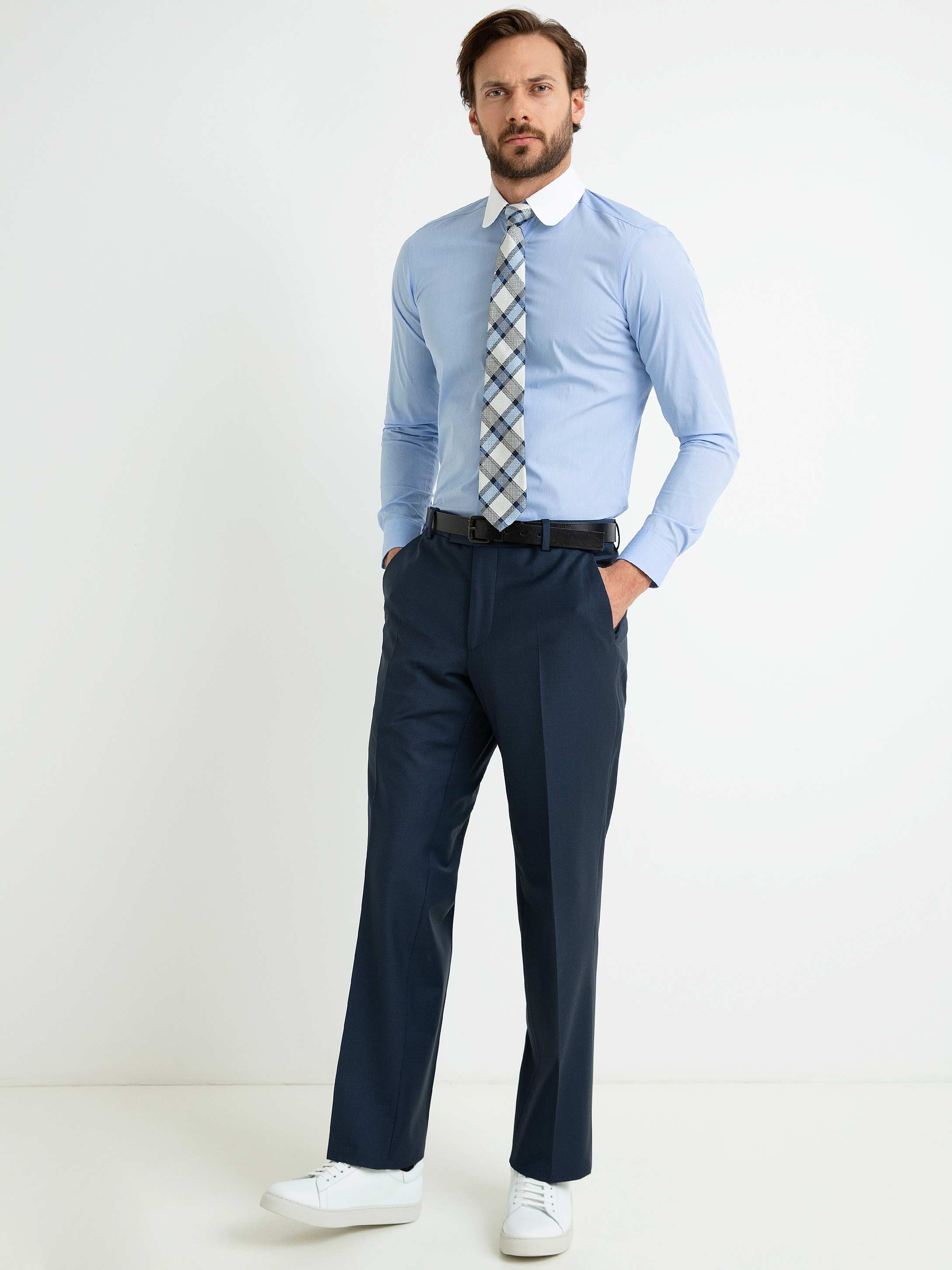 Açık Lacivert Slim Fit Pantolon - Image 1
