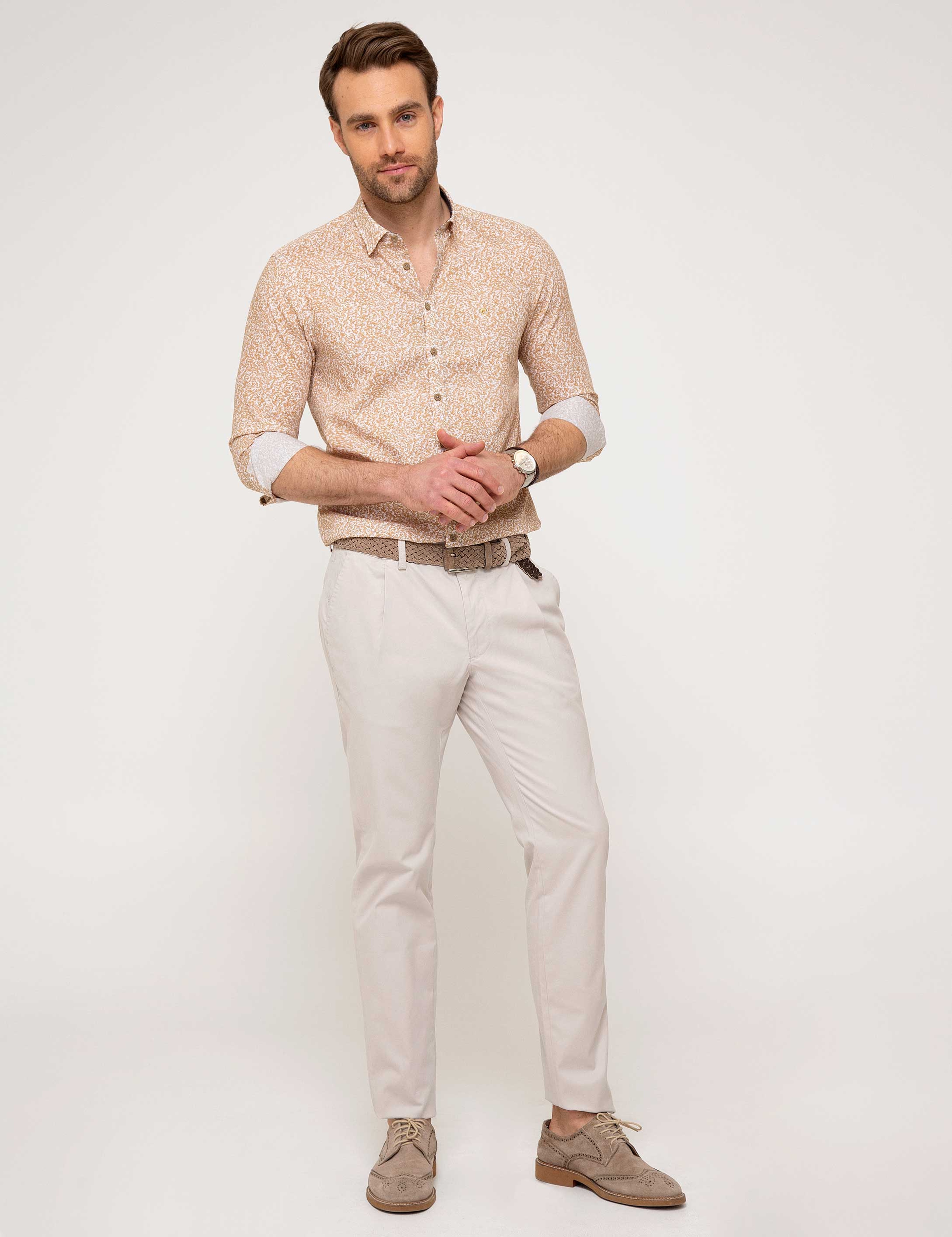 Gri Regular Fit Chino Pantolon - Image 1