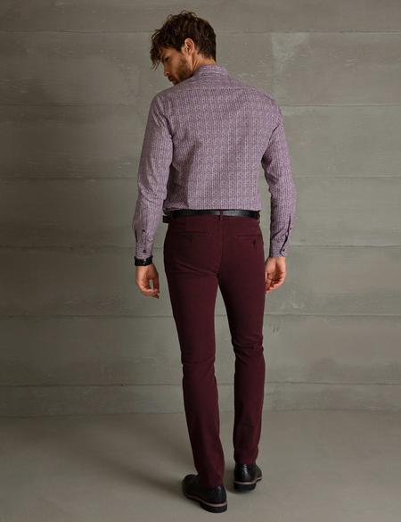 Bordo Slim Fit Chino Pantolon - 50193716043