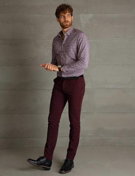 Bordo Slim Fit Chino Pantolon - 50193716043