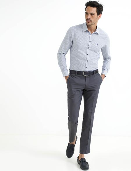 Siyah Detaylı Slim Fit Gömlek - 50195904001