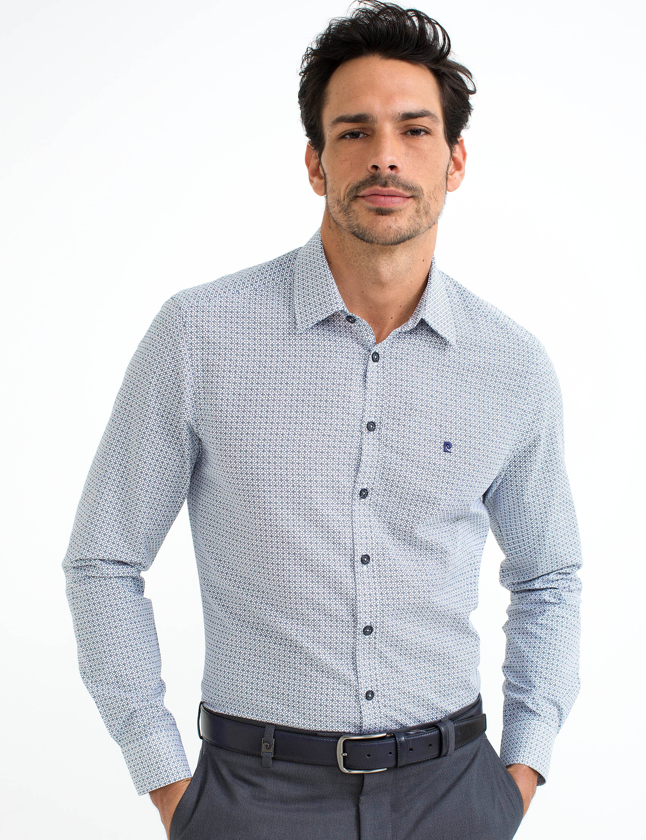 Siyah Detaylı Slim Fit Gömlek
