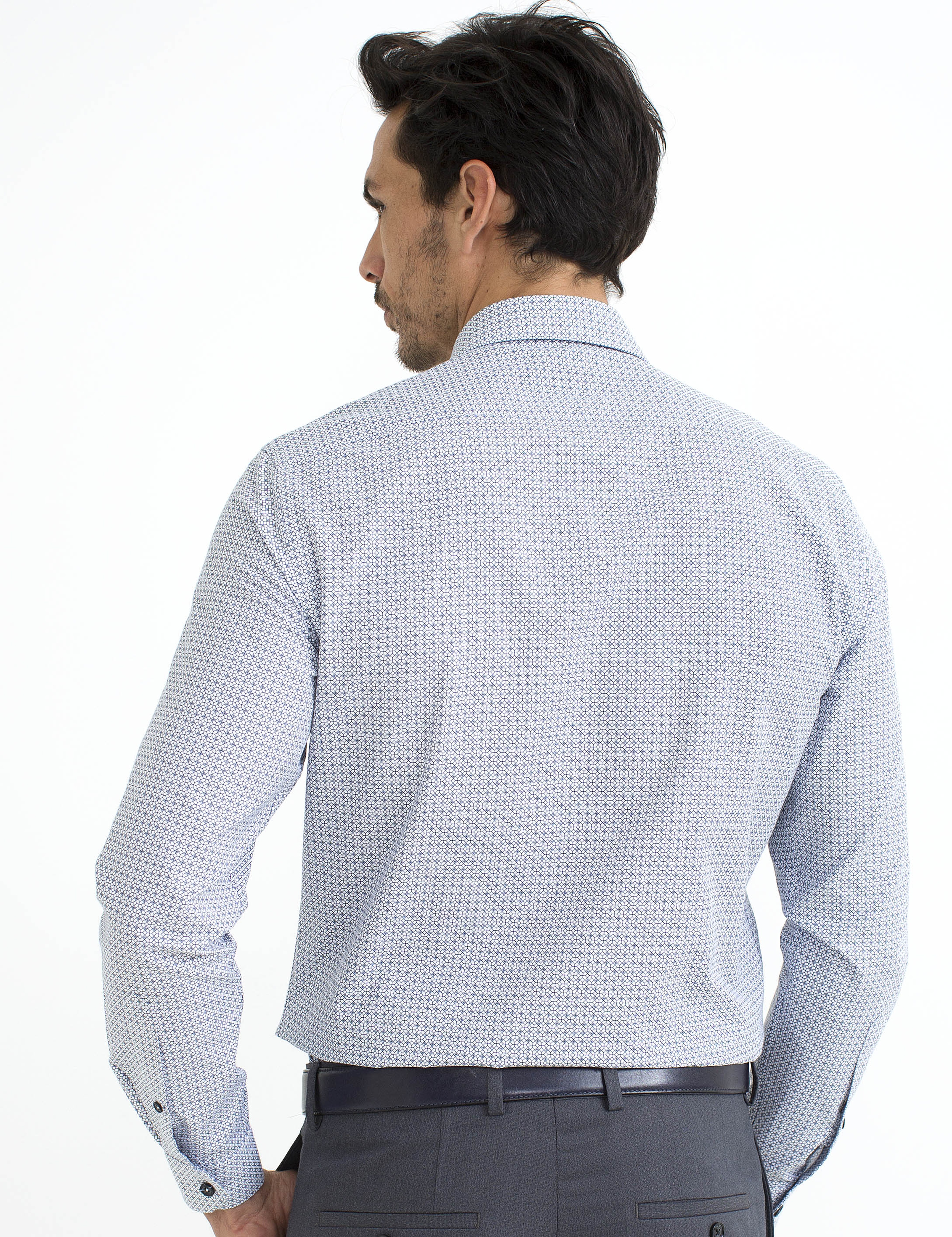 Siyah Detaylı Slim Fit Gömlek - Image 3