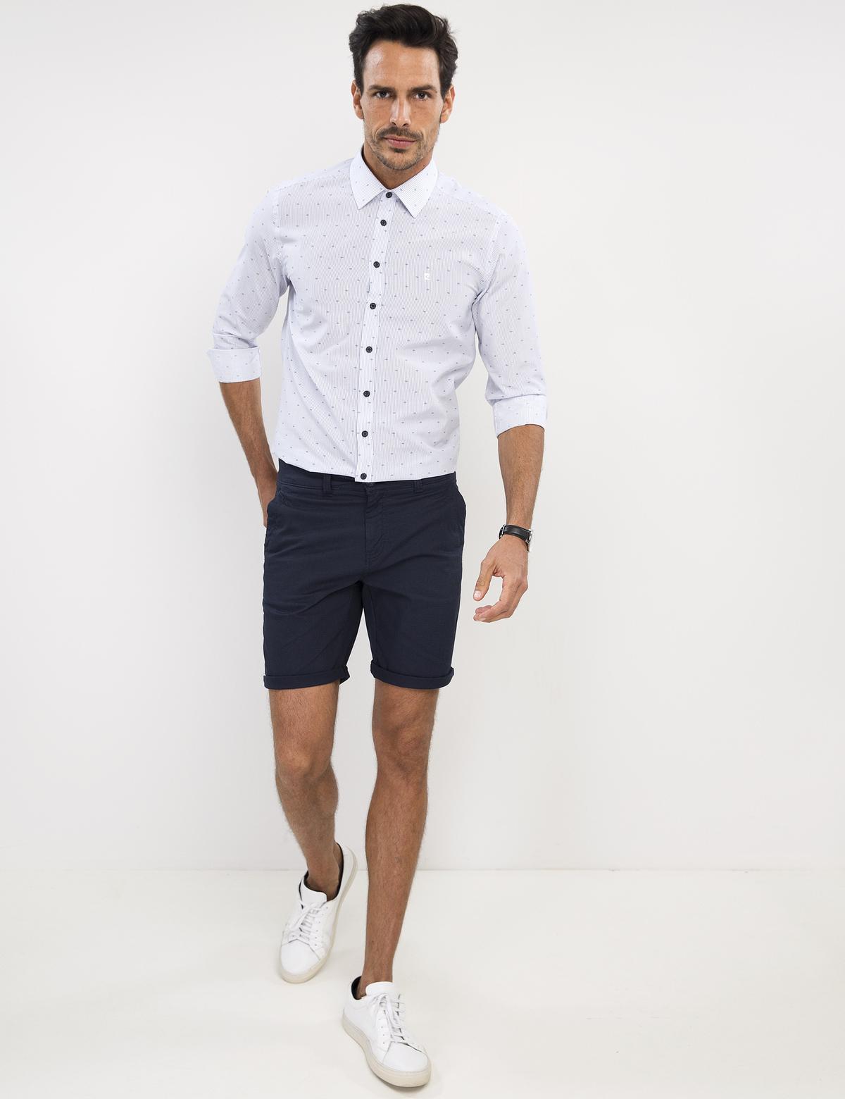 Slim Lacivert Gömlek