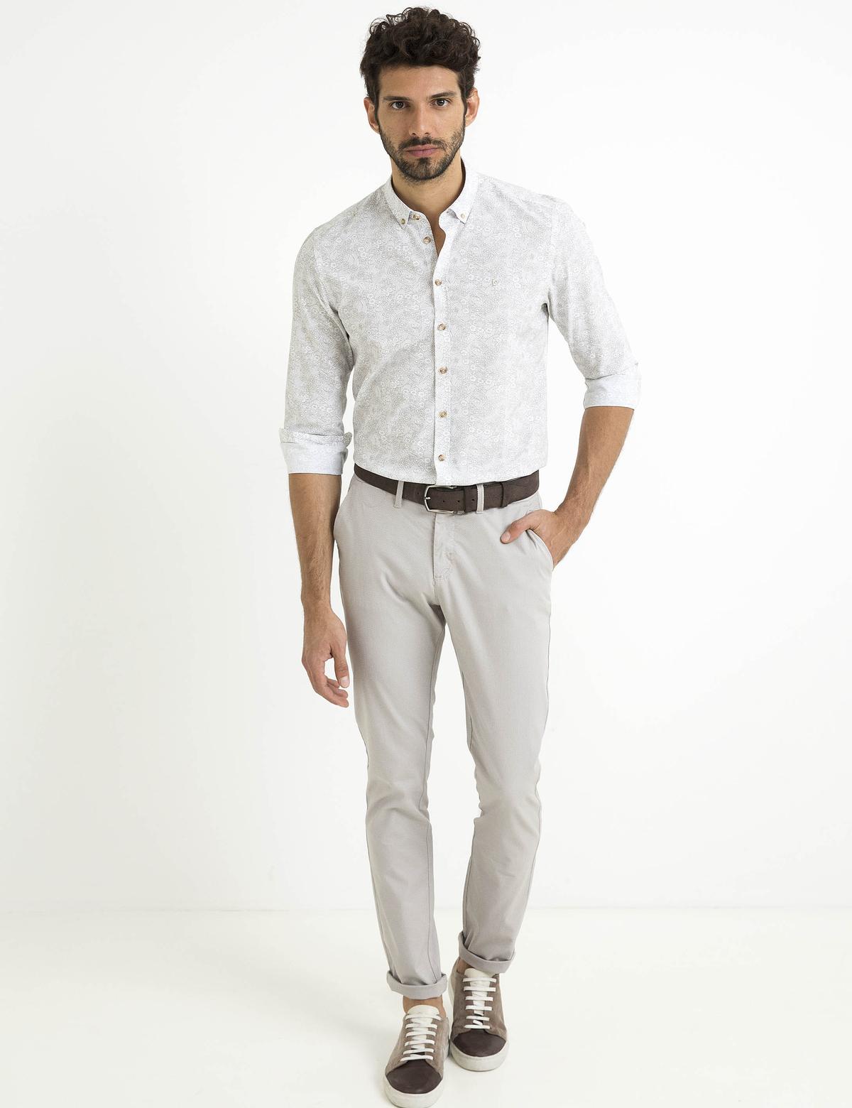 Bej Slim Fit Gömlek - 50195918001