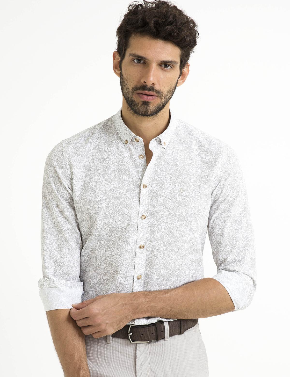 Bej Slim Fit Gömlek