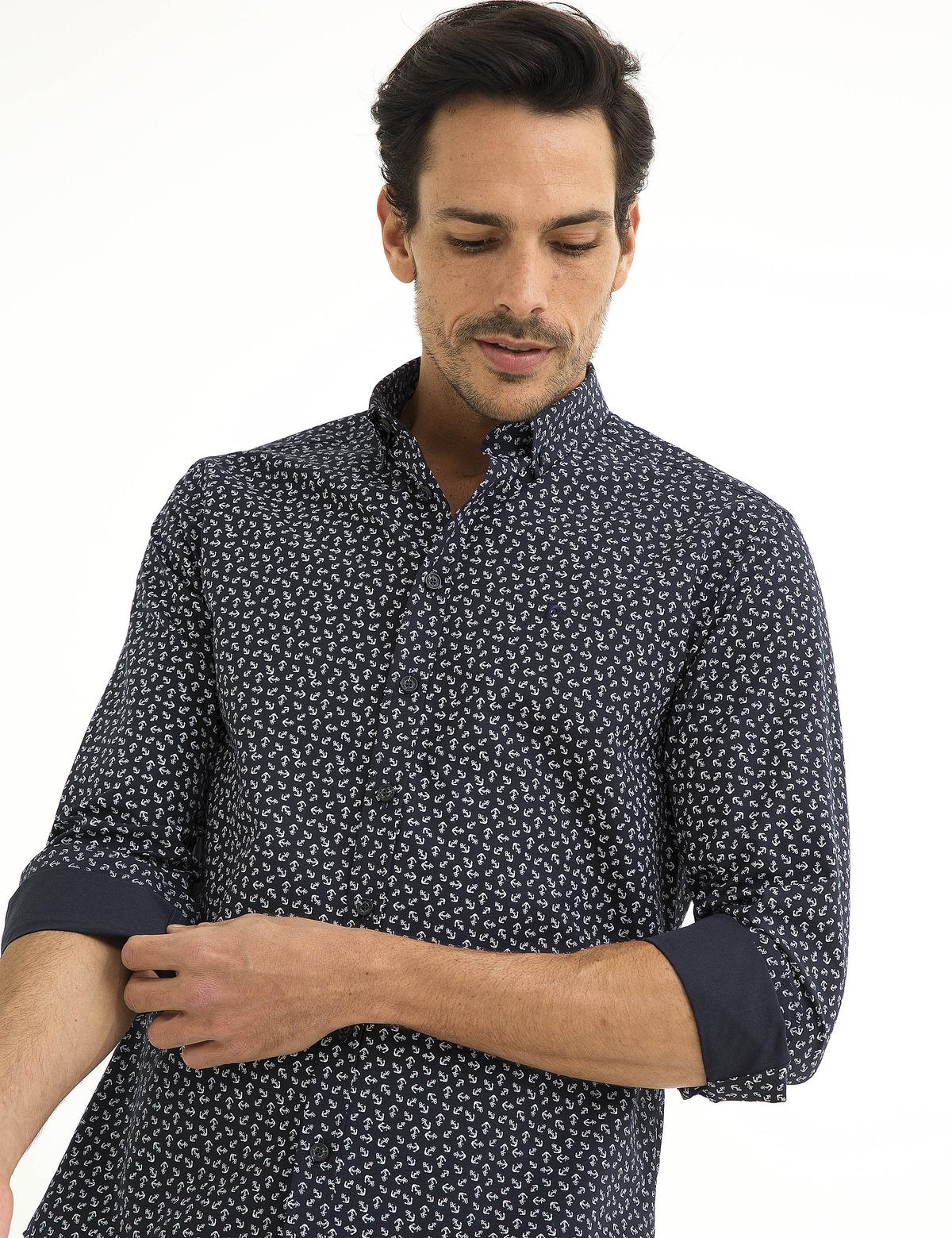 Slim Lacivert Gömlek - 50195925008