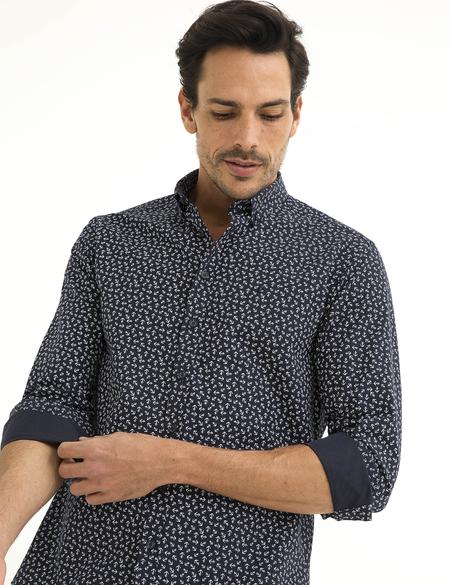 Slim Lacivert Gömlek - 50195925008