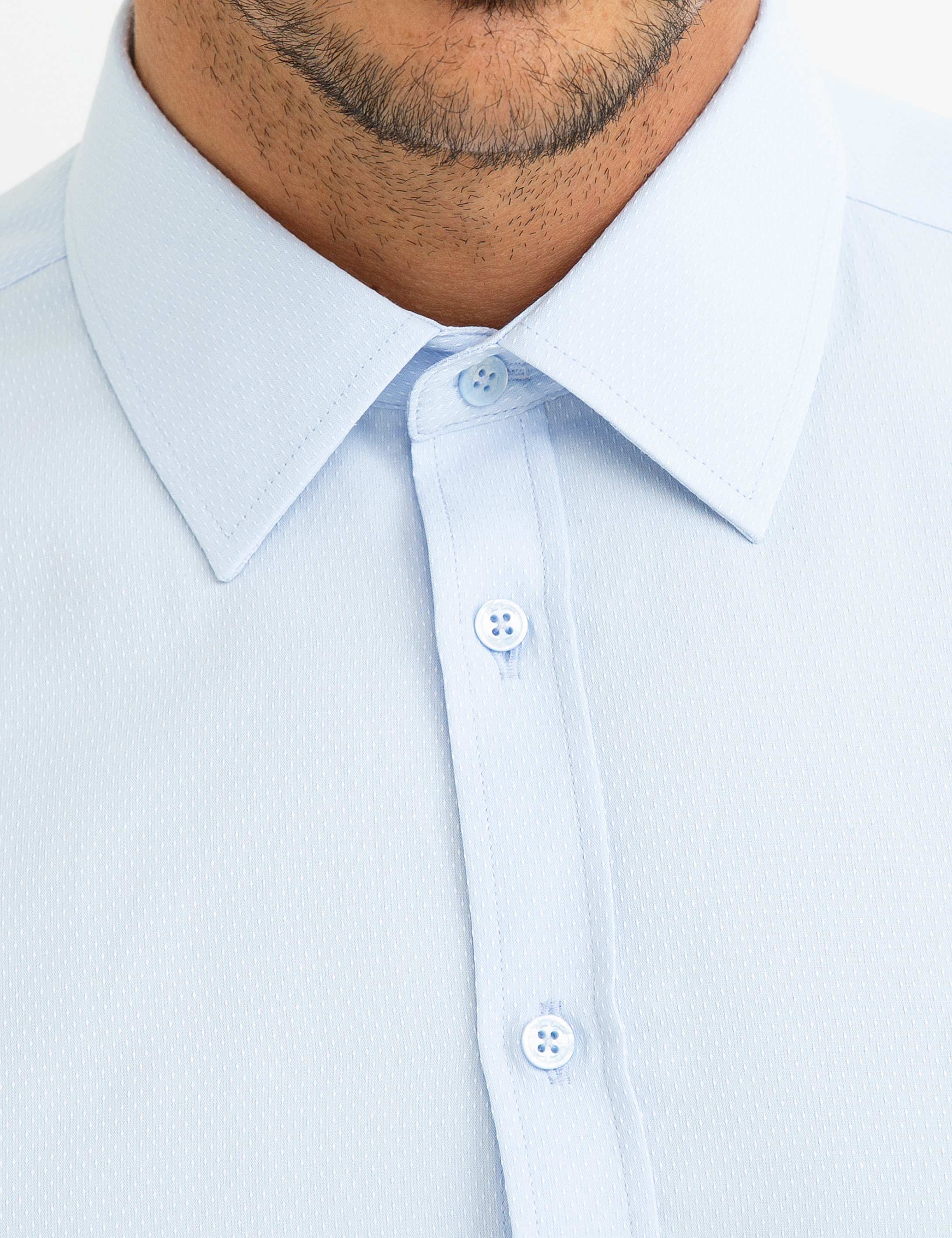 Açık Mavi Slim Fit Gömlek - Image 4