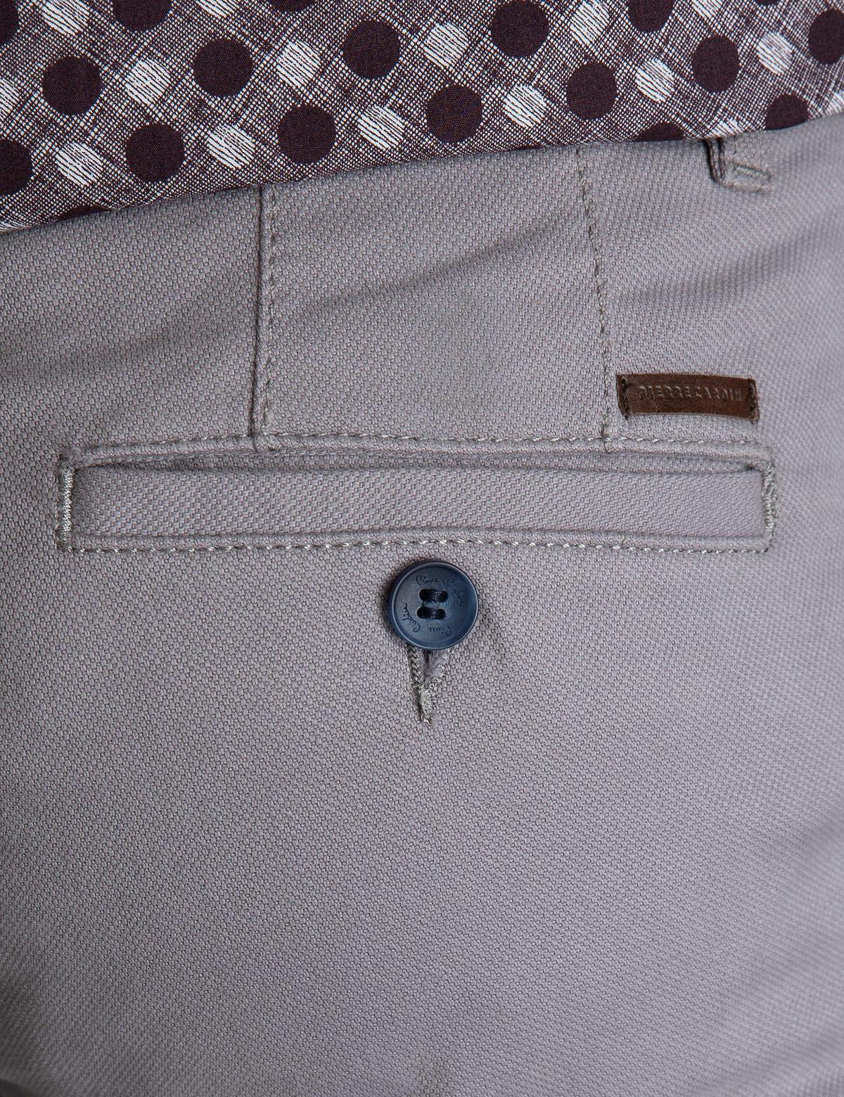 Gri Slim Fit Kanvas Pantolon - 50195936029