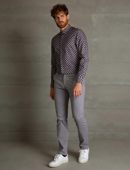 Gri Slim Fit Kanvas Pantolon - 50195936029