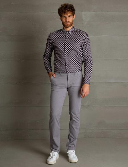 Gri Slim Fit Kanvas Pantolon - 50195936029