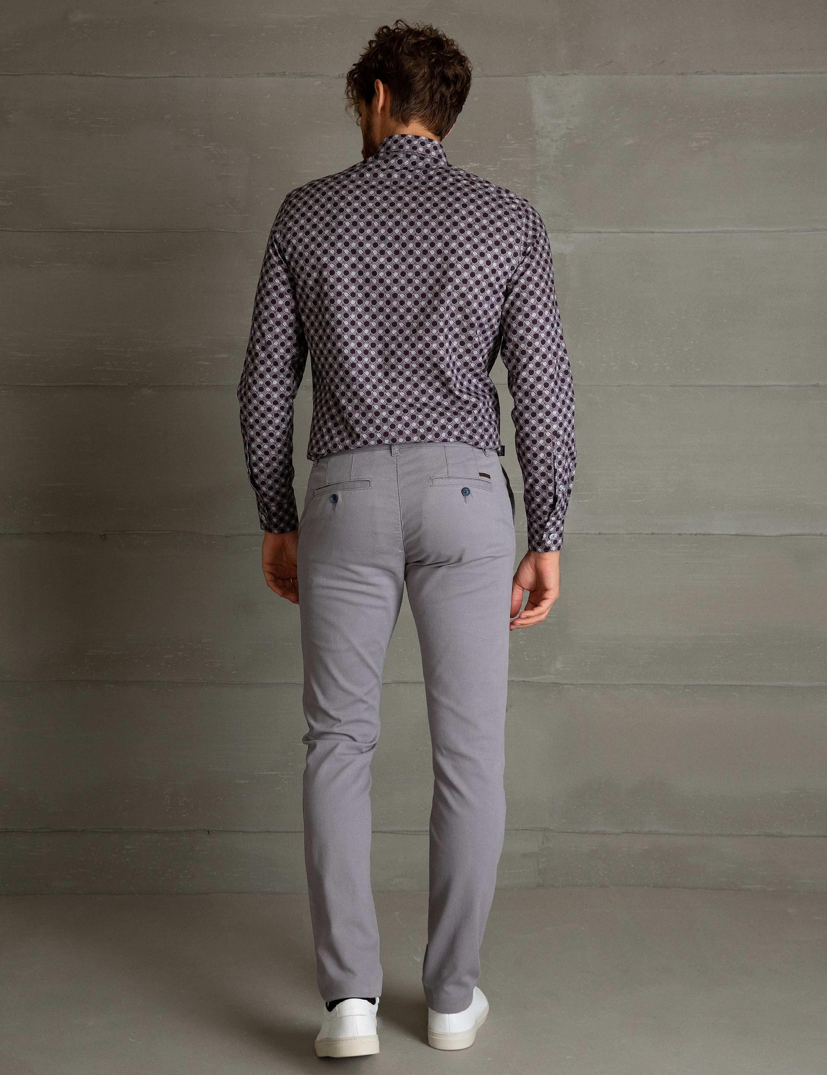 Gri Slim Fit Kanvas Pantolon