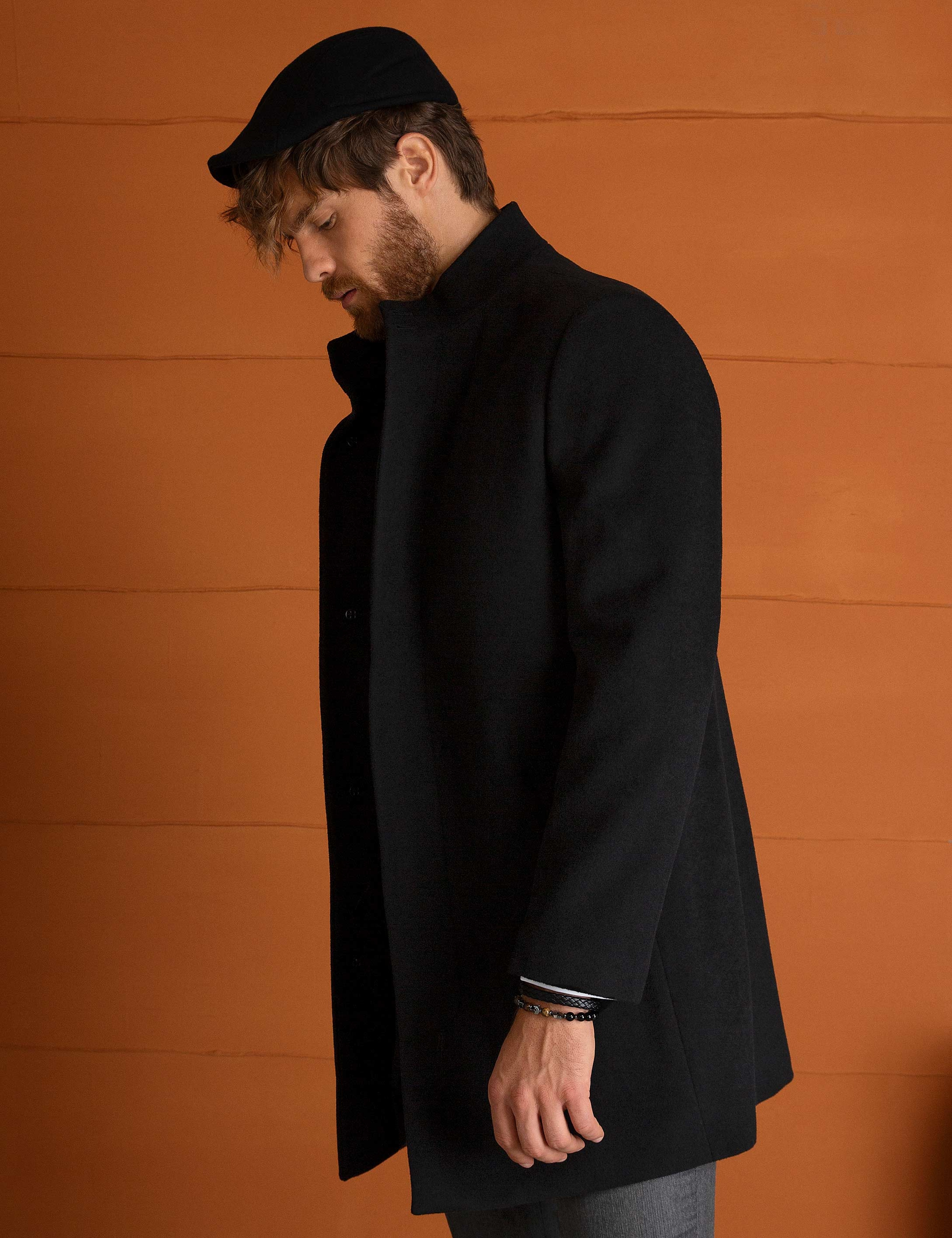 Siyah Slim Fit Palto - Image 3