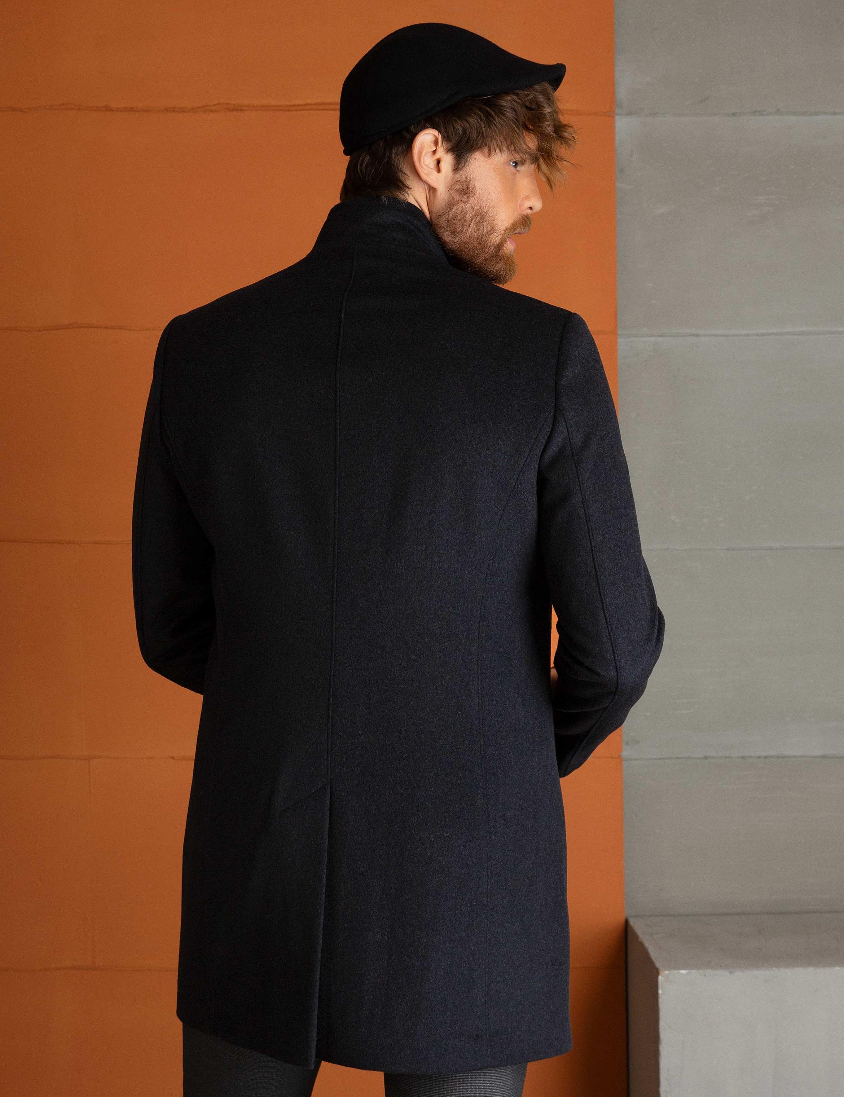 Antrasit Slim Fit Palto