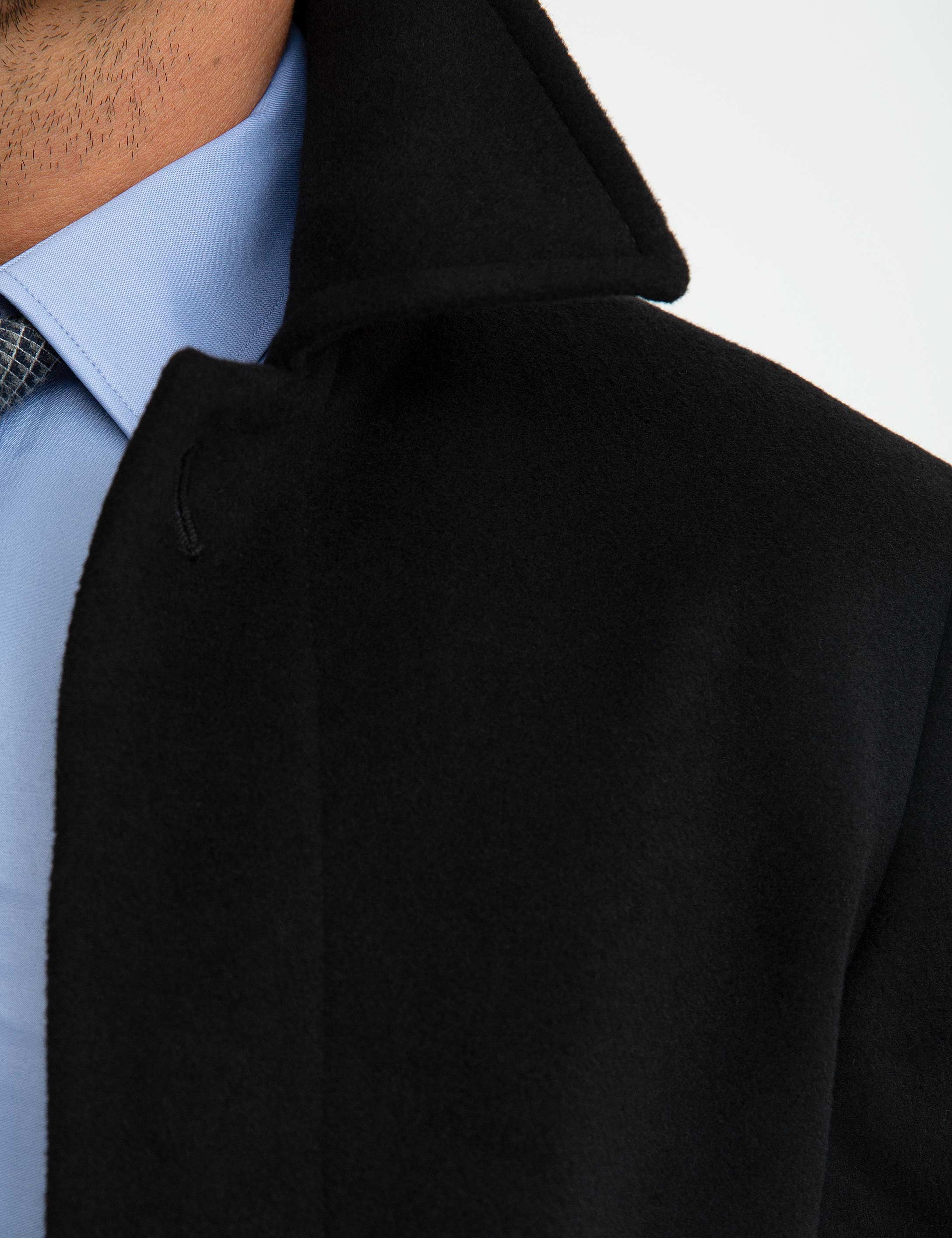 Siyah Slim Fit Kaban