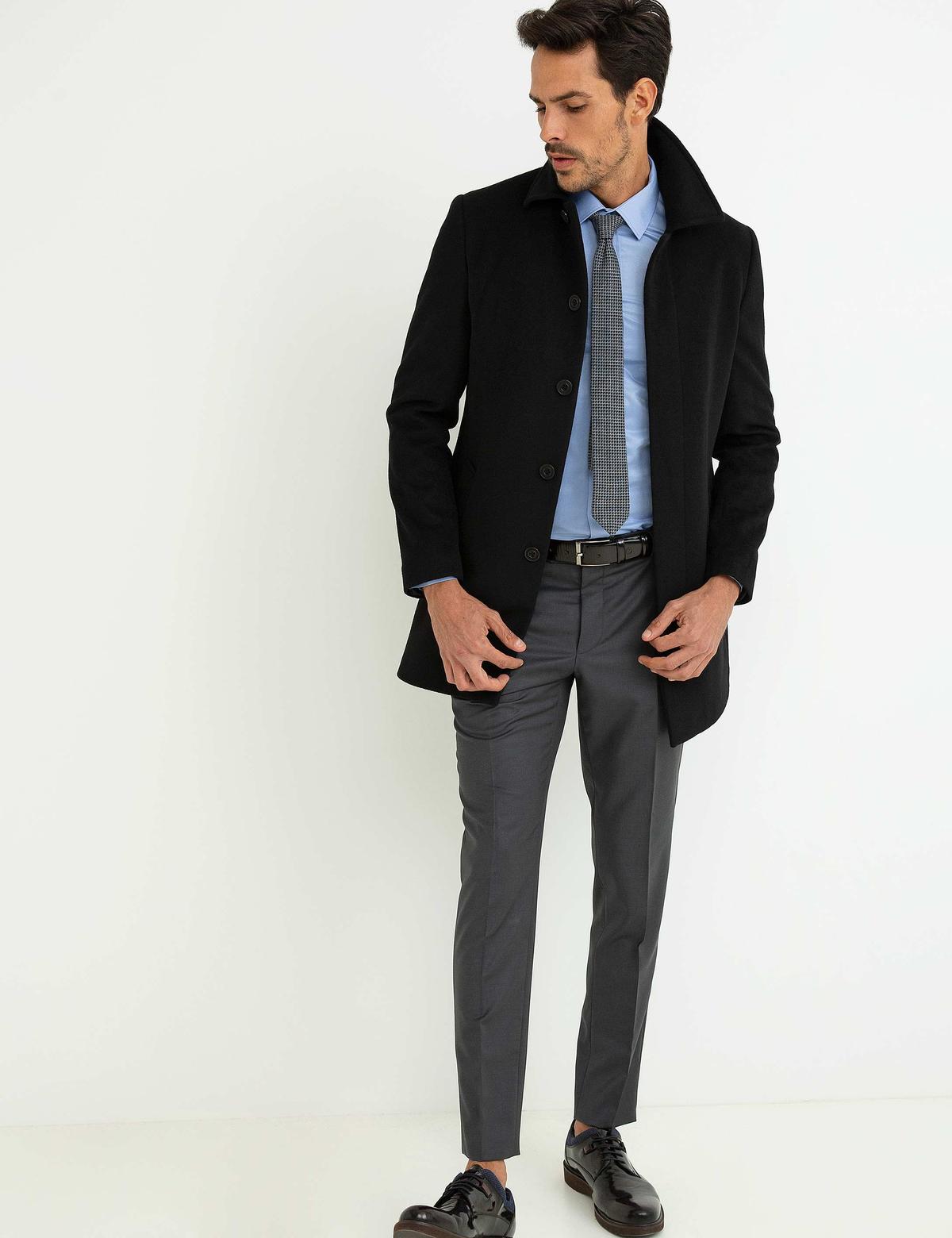 Siyah Slim Fit Kaban - 50196138002