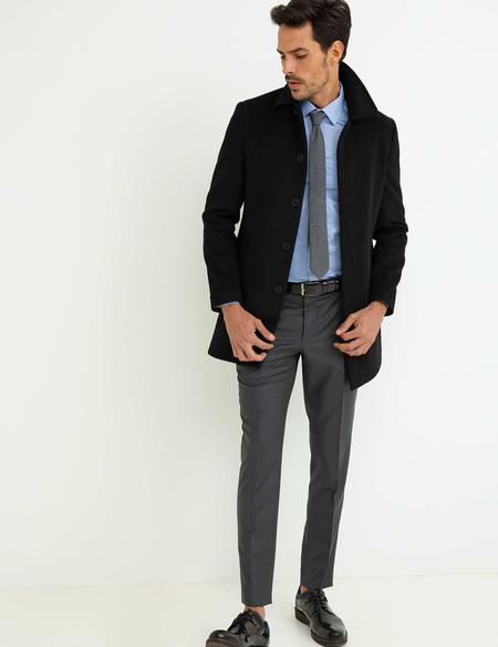 Siyah Slim Fit Kaban - 50196138002