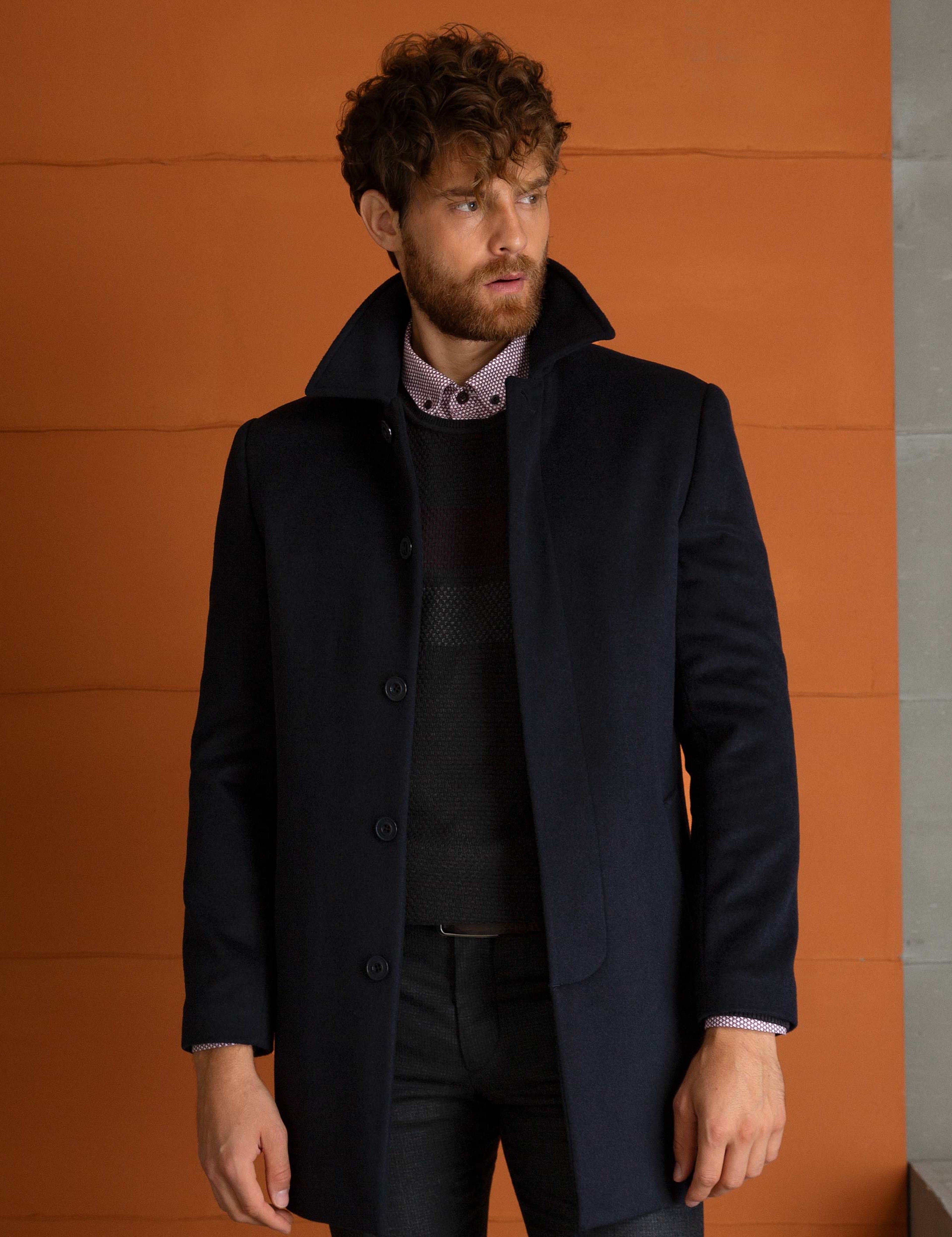 Lacivert Slim Fit Kaban - Image 2