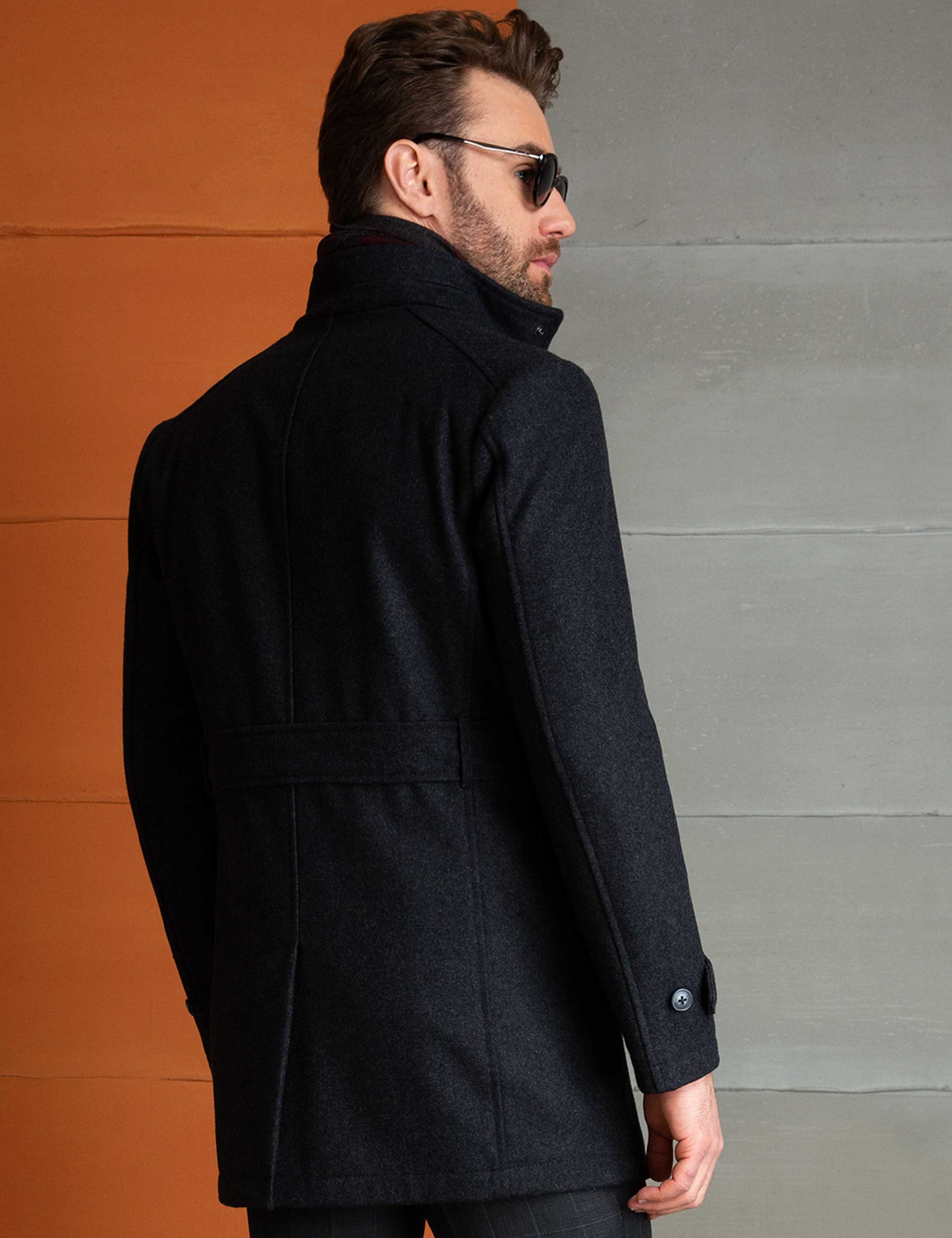 Gri Slim Fit Palto