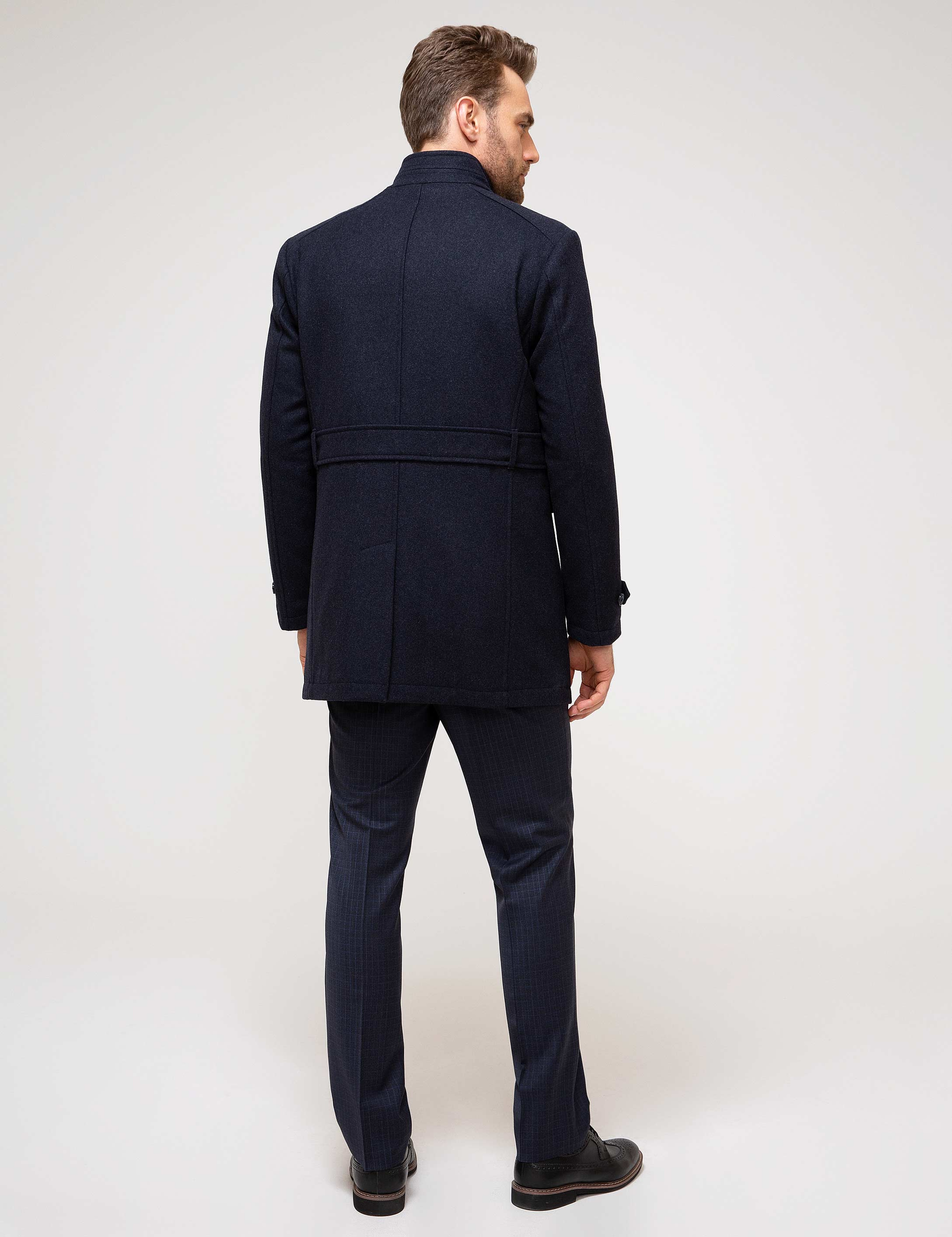 Açık Lacivert Slim Fit Palto - Image 3