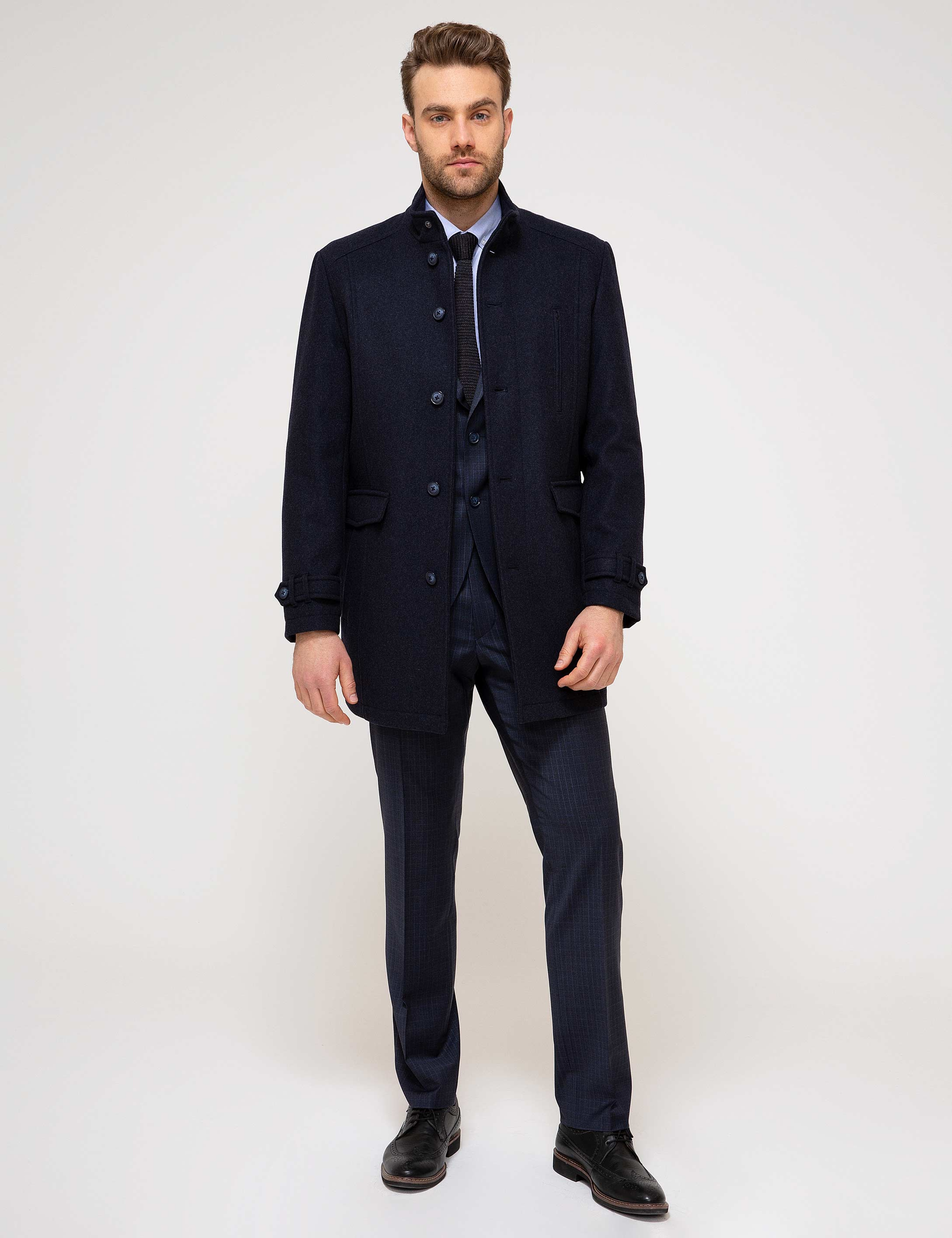 Açık Lacivert Slim Fit Palto - Image 2