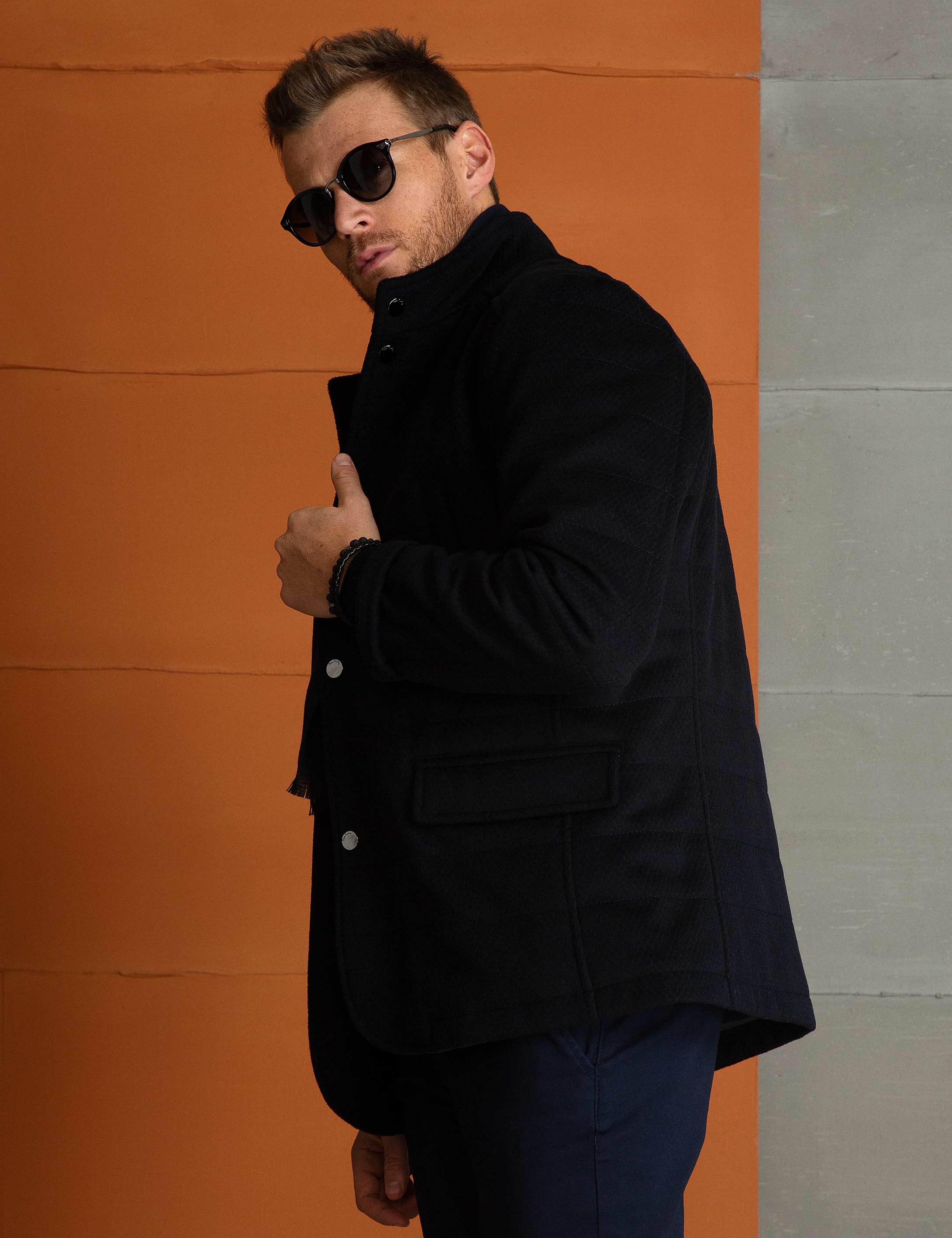 Lacivert Ex.Slim Fit Palto - Image 3