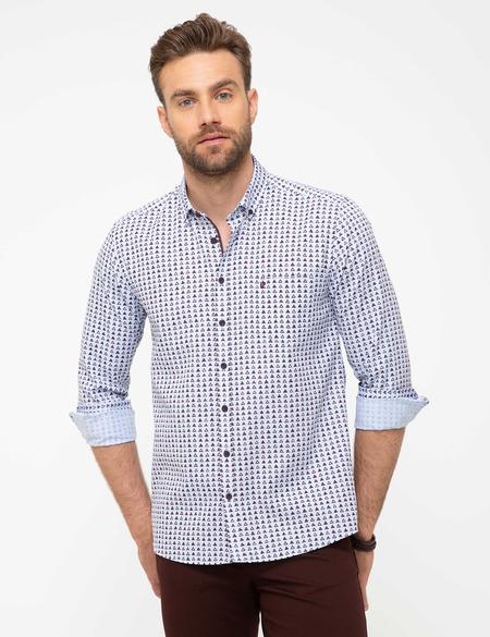 Bordo Regular Fit Uzun Kollu Gömlek - 50196709004