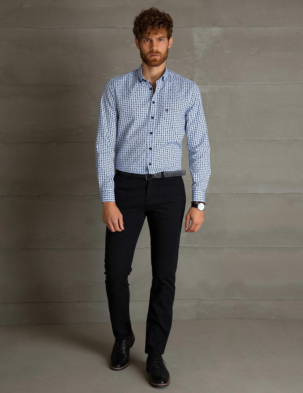 Lacivert Regular Fit Uzun Kollu Gömlek - 50196709015