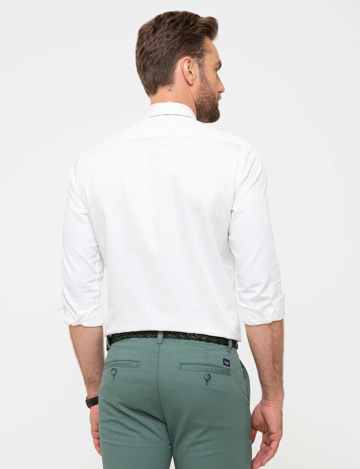Beyaz Slim Fit Basic Gömlek - 50197136023