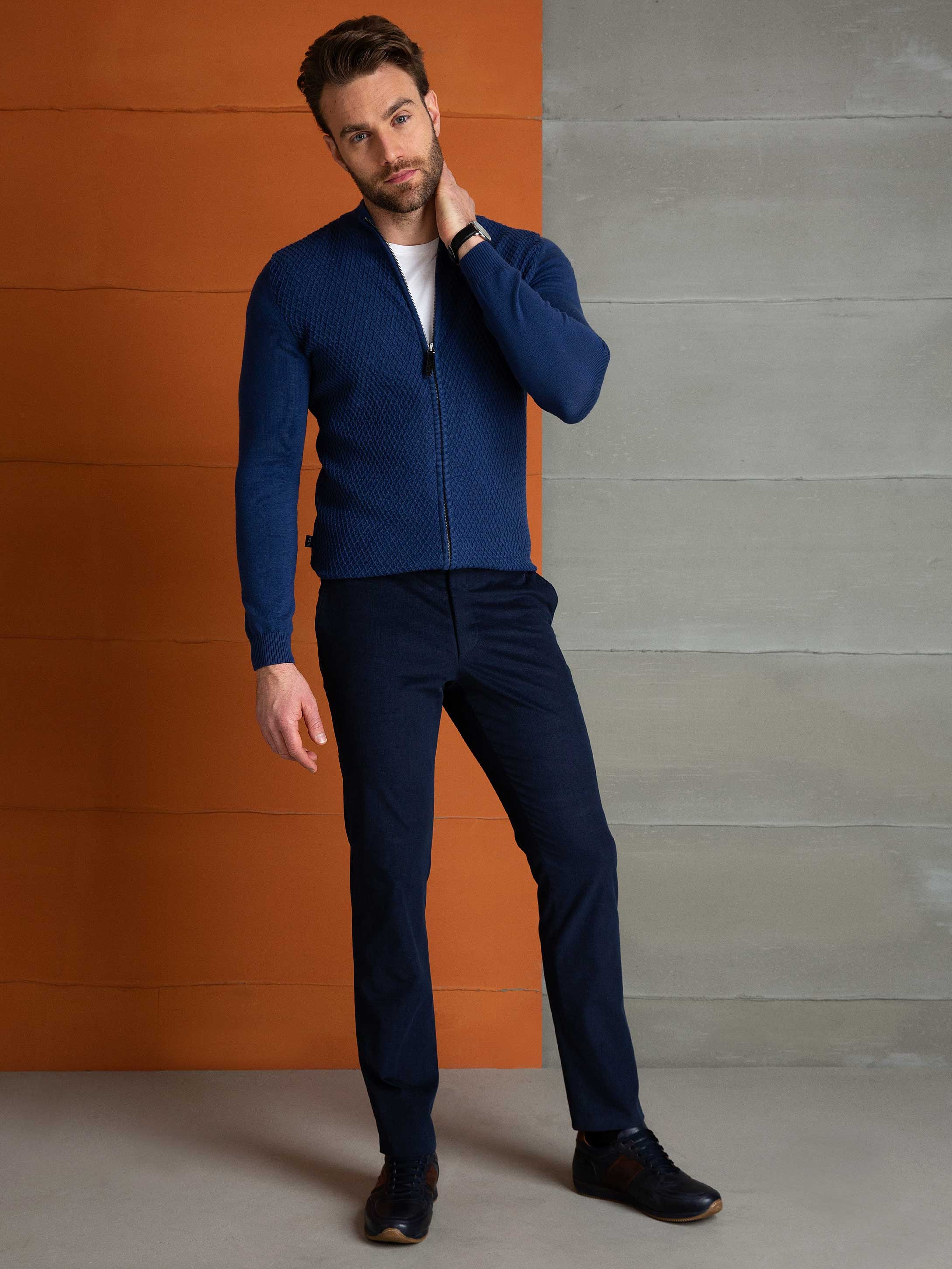 Mavi Slim Fit Triko Hırka - Image 4