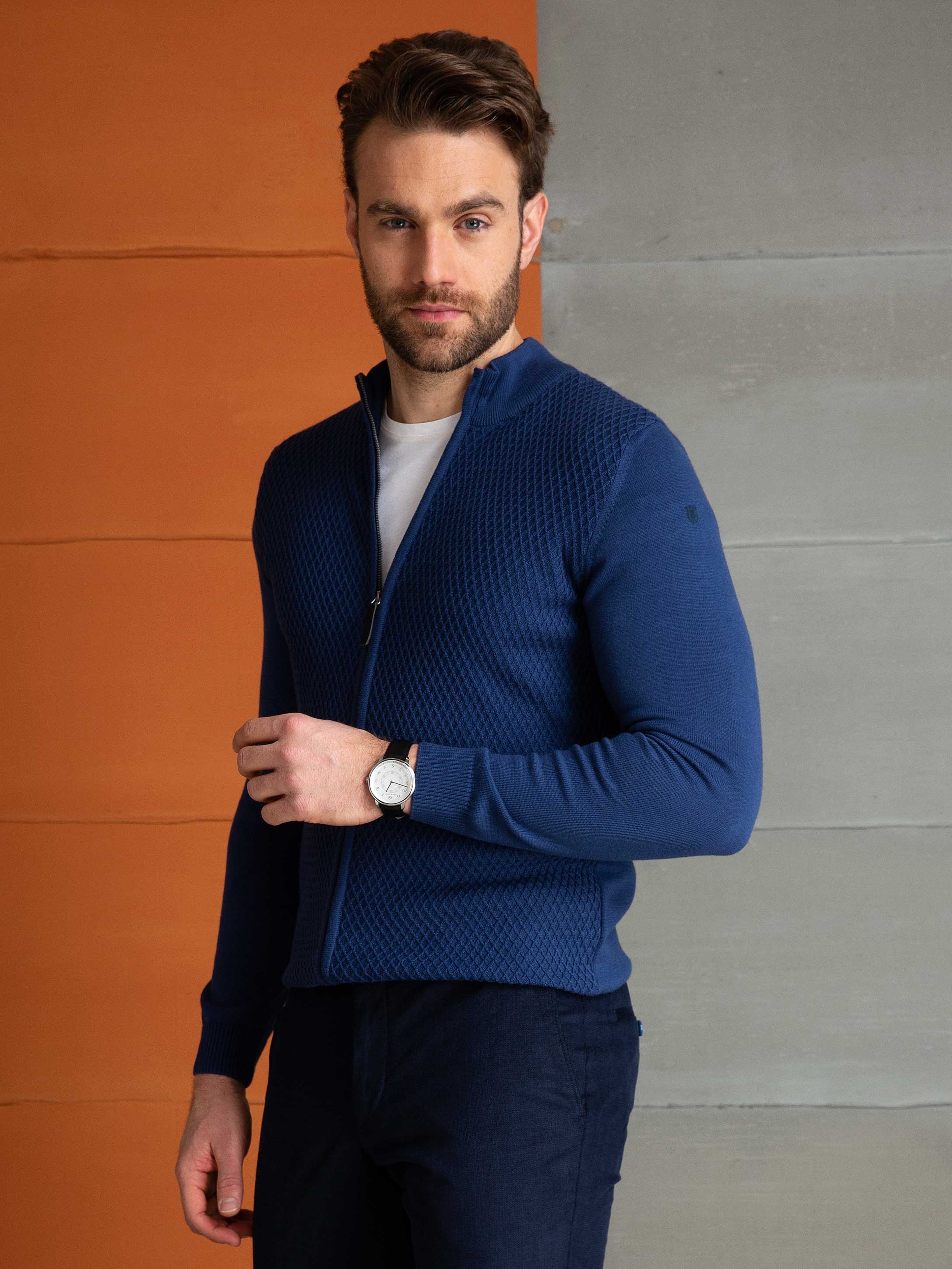 Mavi Slim Fit Triko Hırka - Image 2