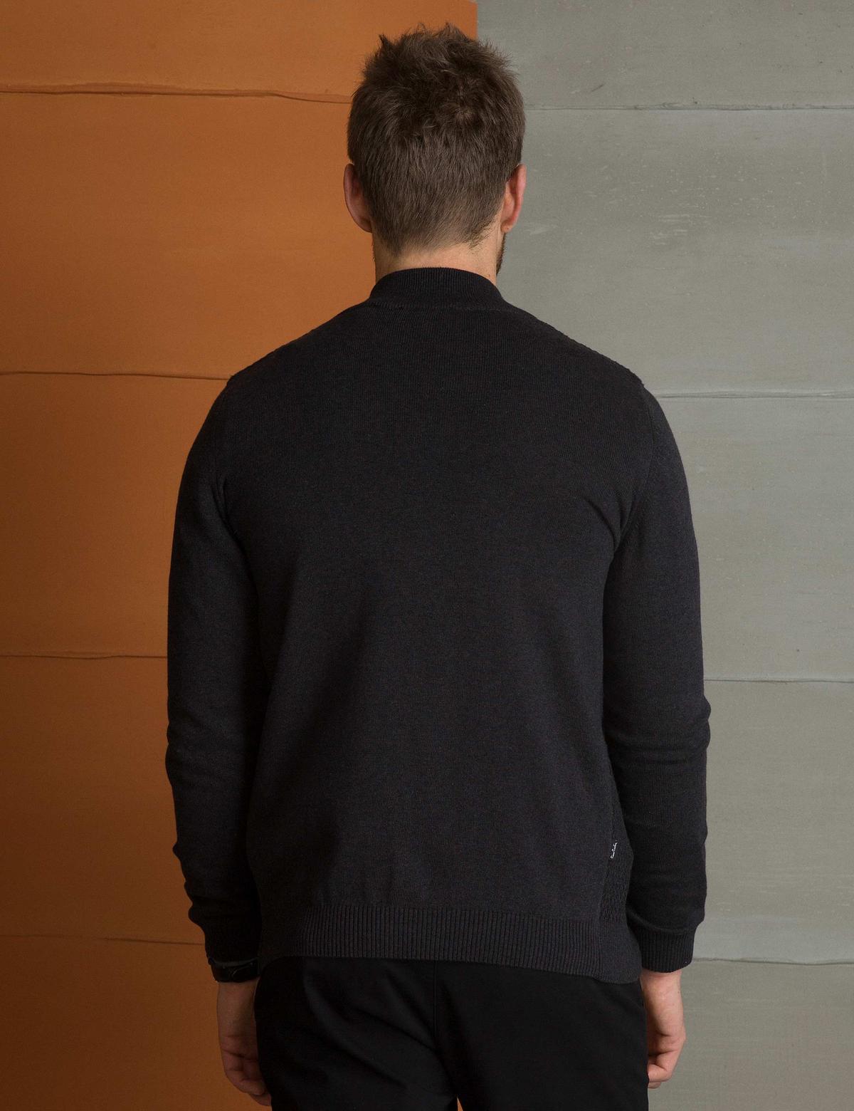 Antrasit Melanj Slim Fit Triko Hırka - 50197138033