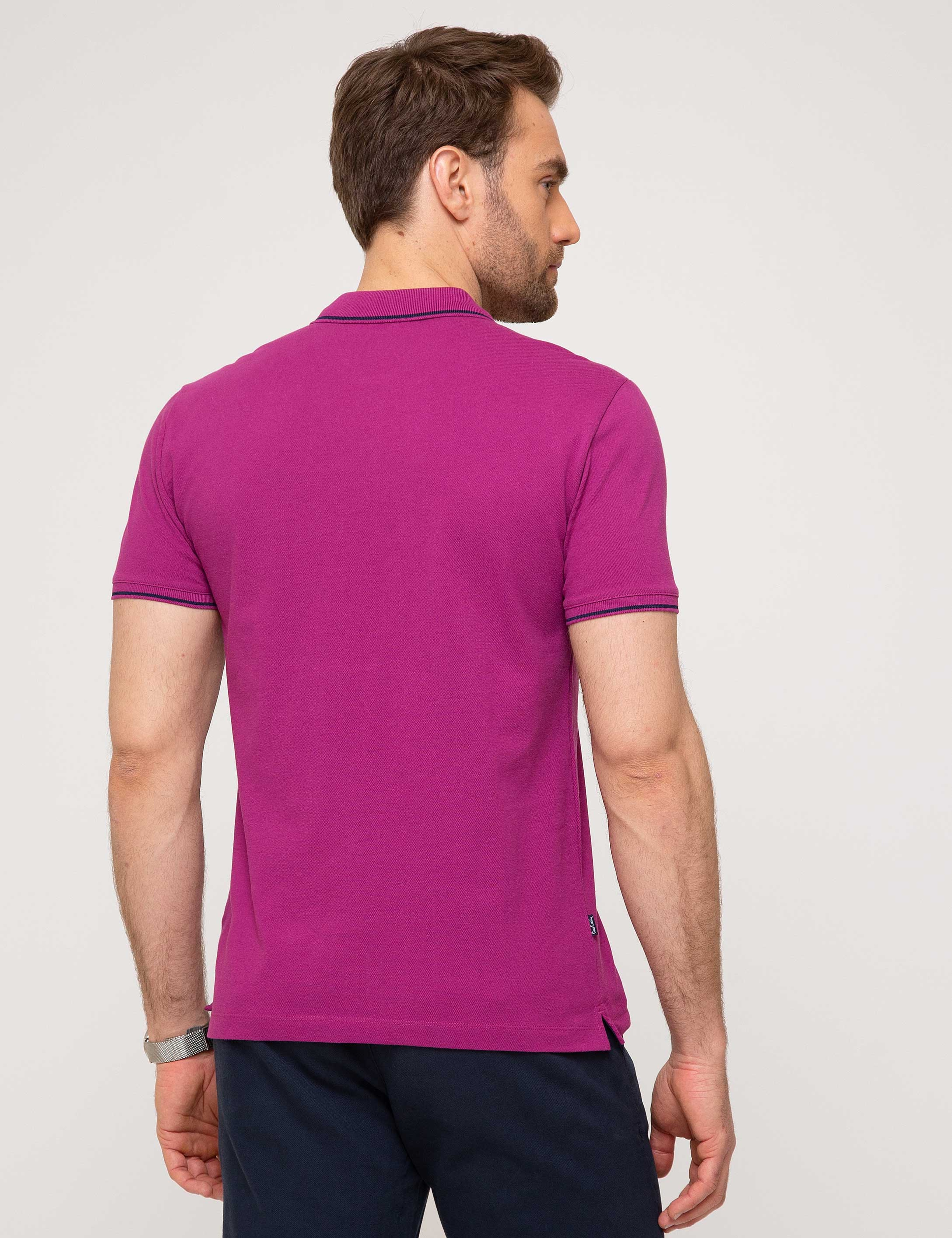 Fuşya Slim Fit Polo Yaka T-Shirt