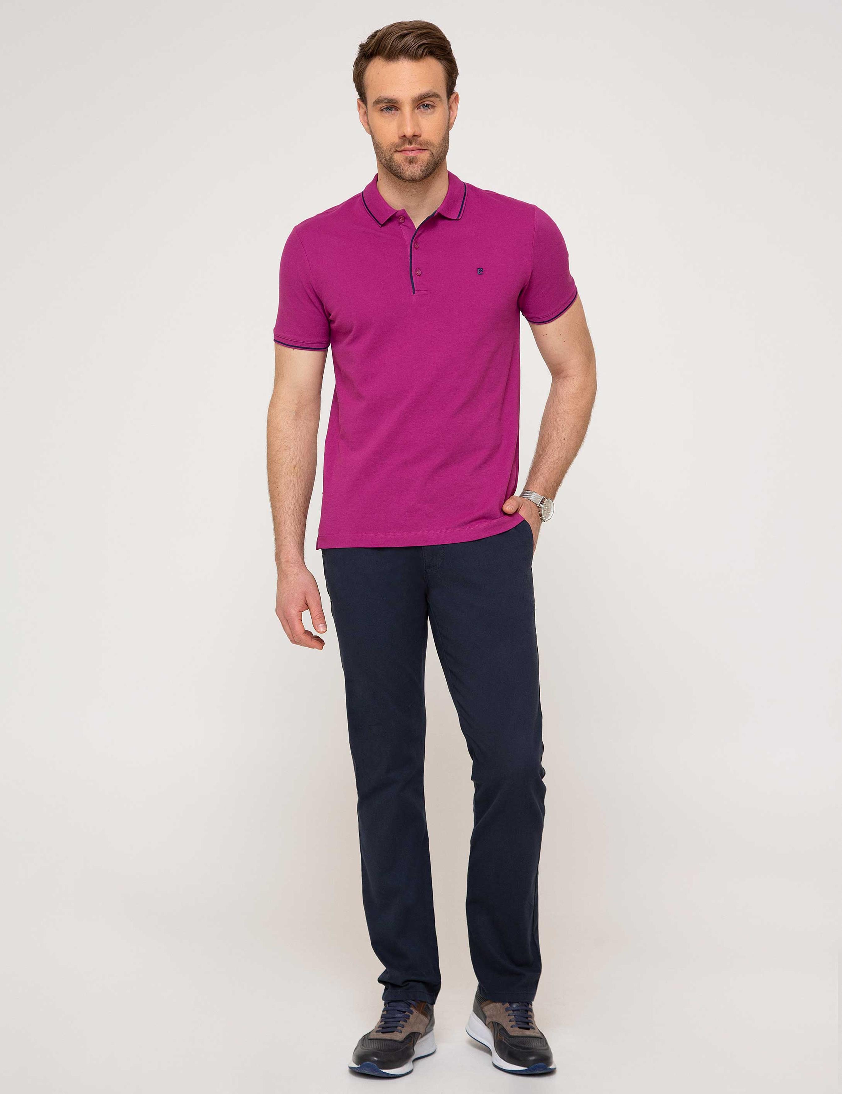 Fuşya Slim Fit Polo Yaka T-Shirt