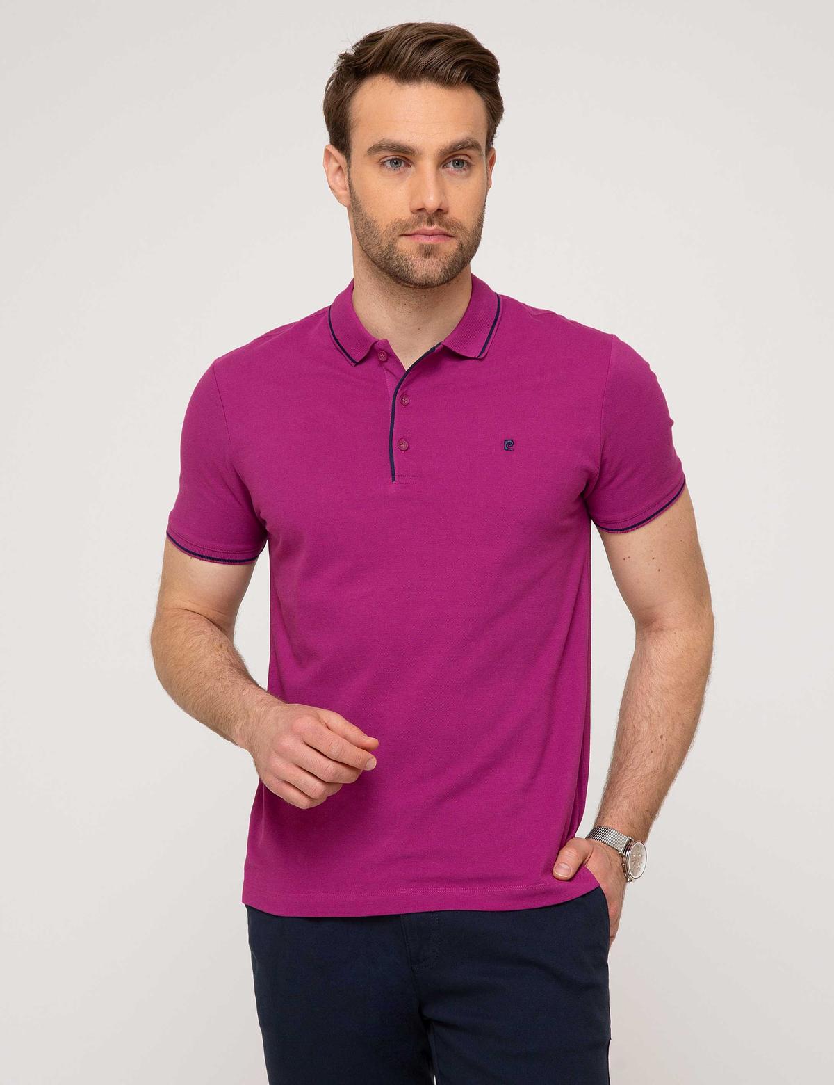 Fuşya Slim Fit Polo Yaka T-Shirt