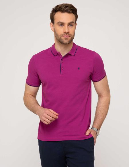 Fuşya Slim Fit Polo Yaka T-Shirt - 50197145037