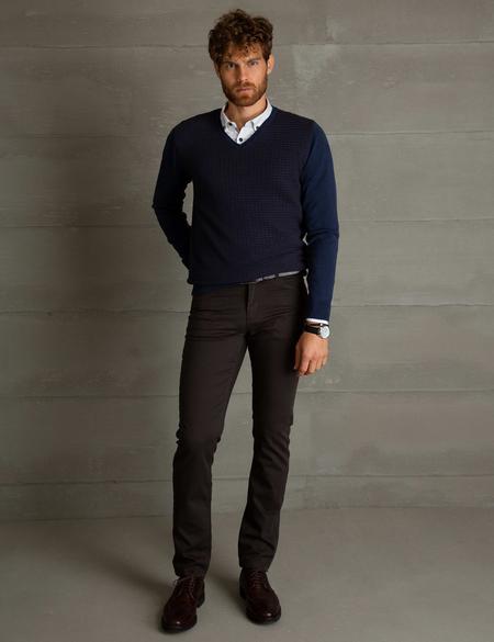 Lacivert Slim Fit Triko Kazak - 50197161016