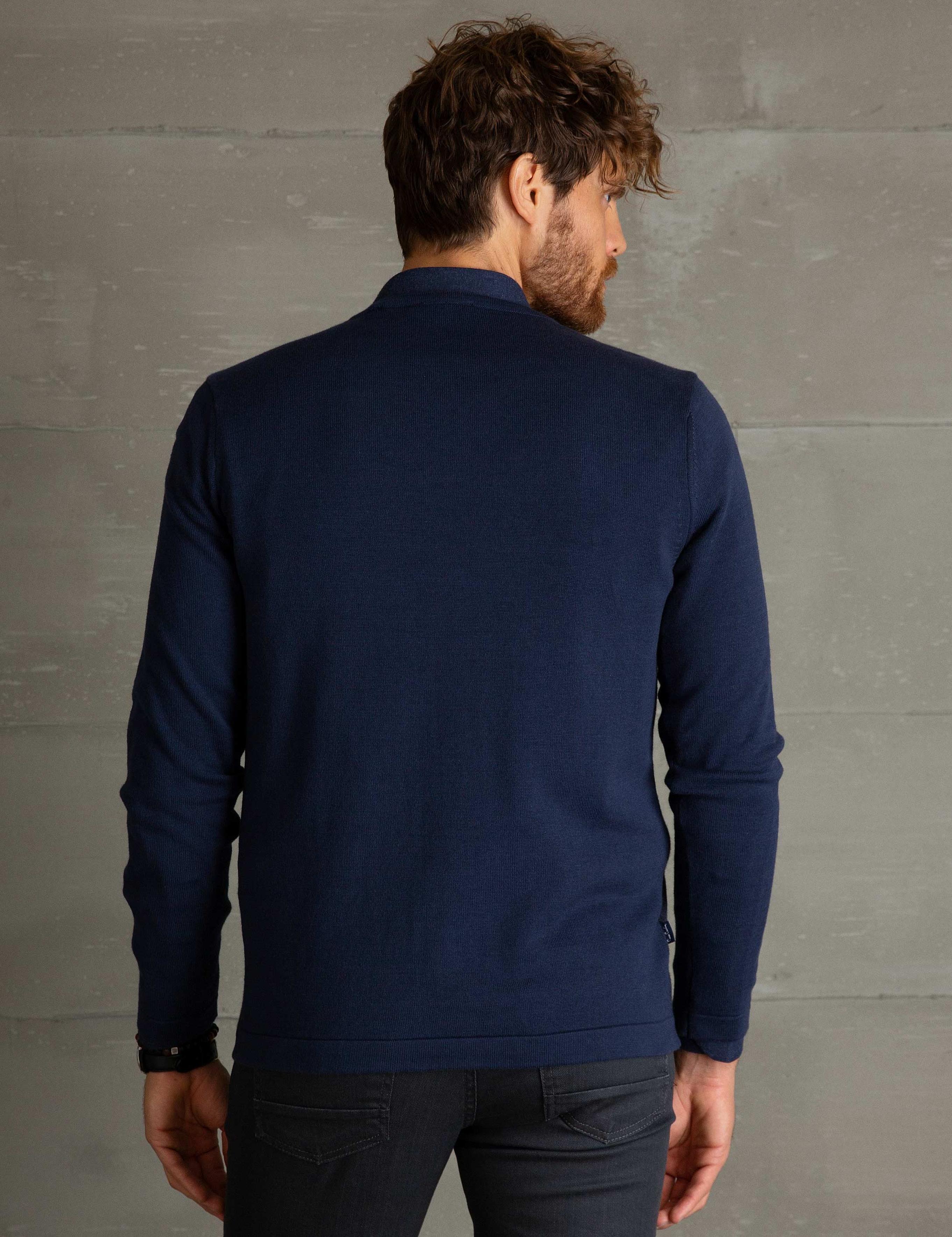 Lacivert Slim Fit Triko Kazak